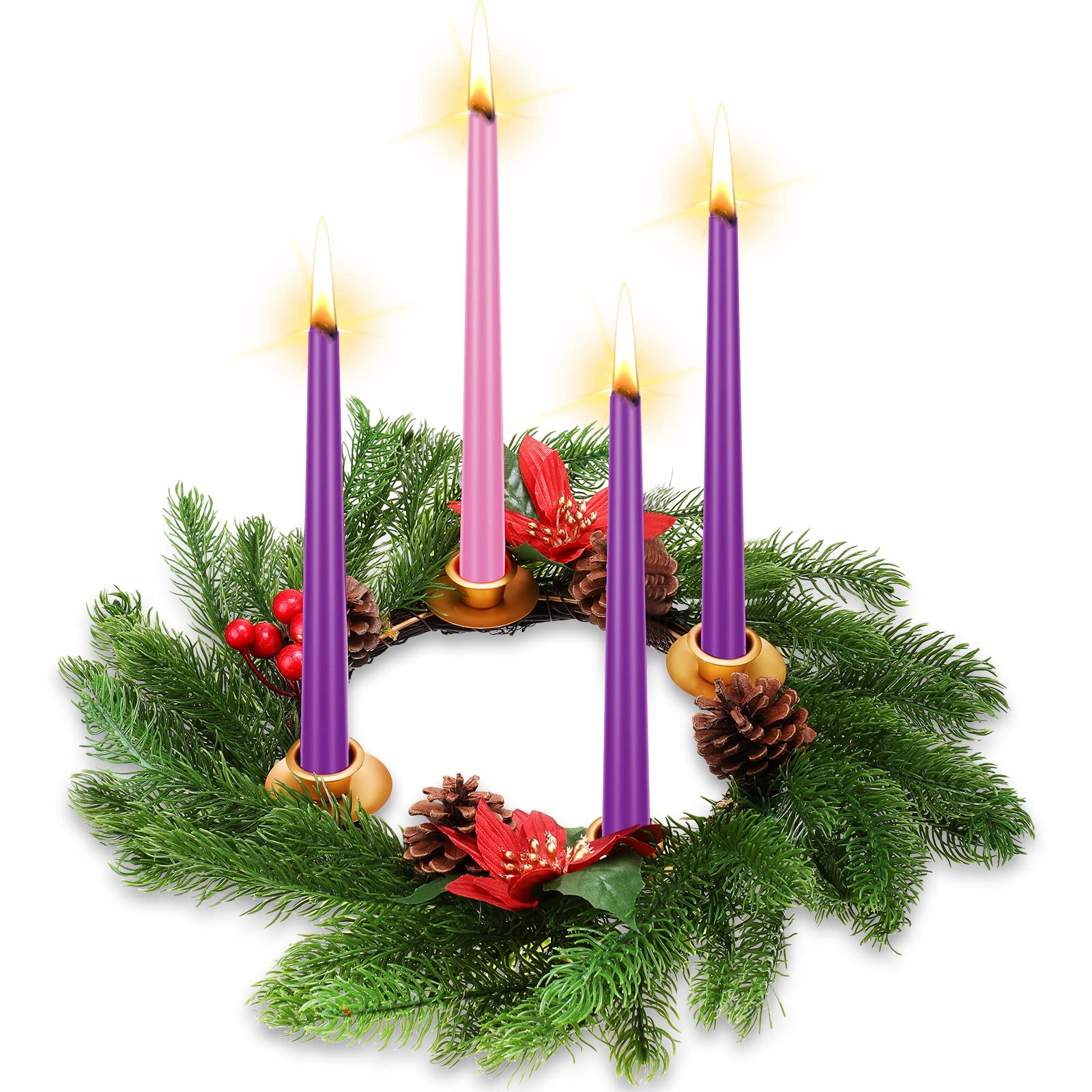 Buy 4 Pieces Advent Candle with Advent Wreath Christmas Advent Wreath