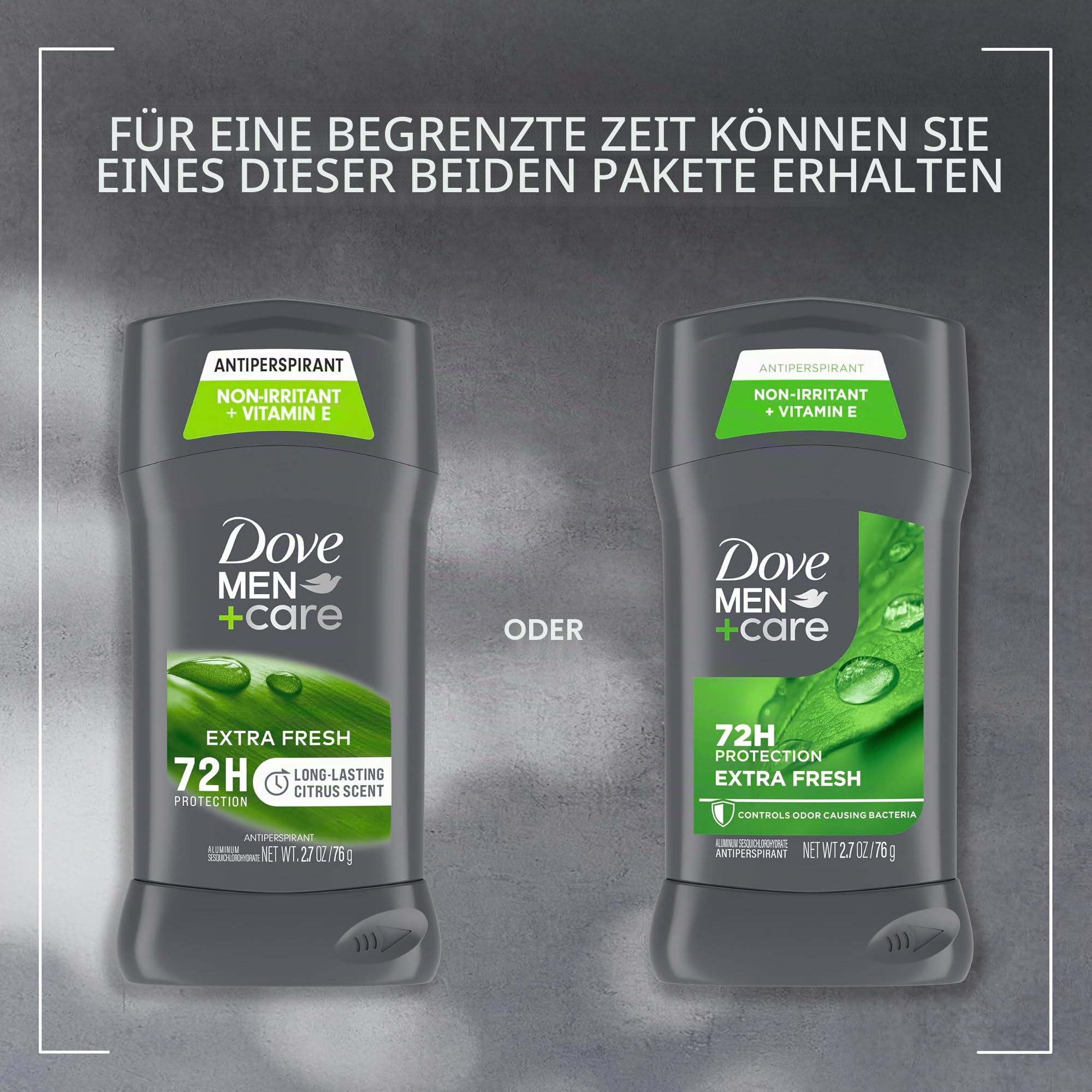Dove Men + Care Antiperspirant Deodorant, Extra Fresh, 2.7 Ounce (Pack of 2) by Dove