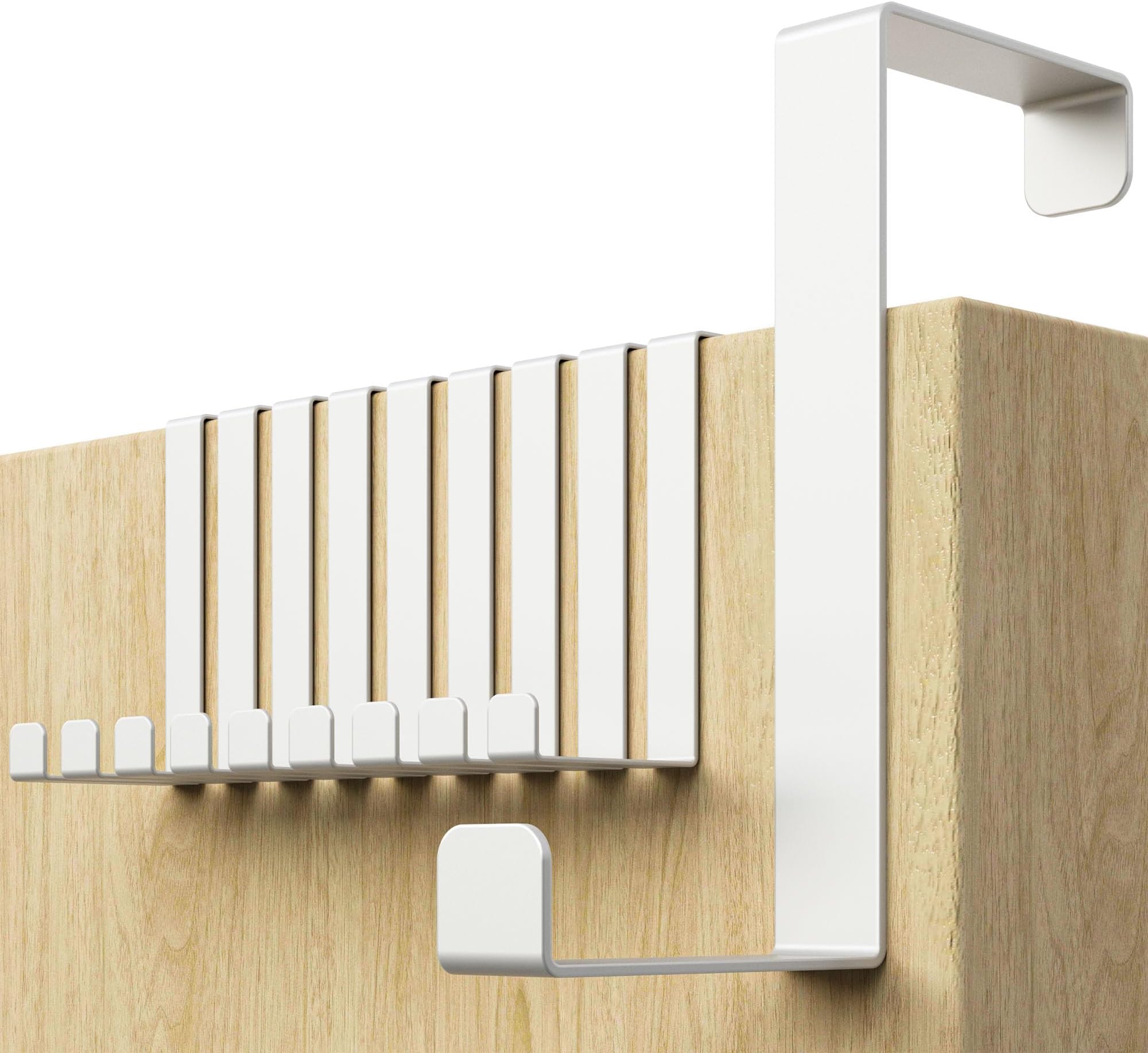 Menz Stahlwaren Over Door Hanger - Set of 10 - White Coat Hooks for ...