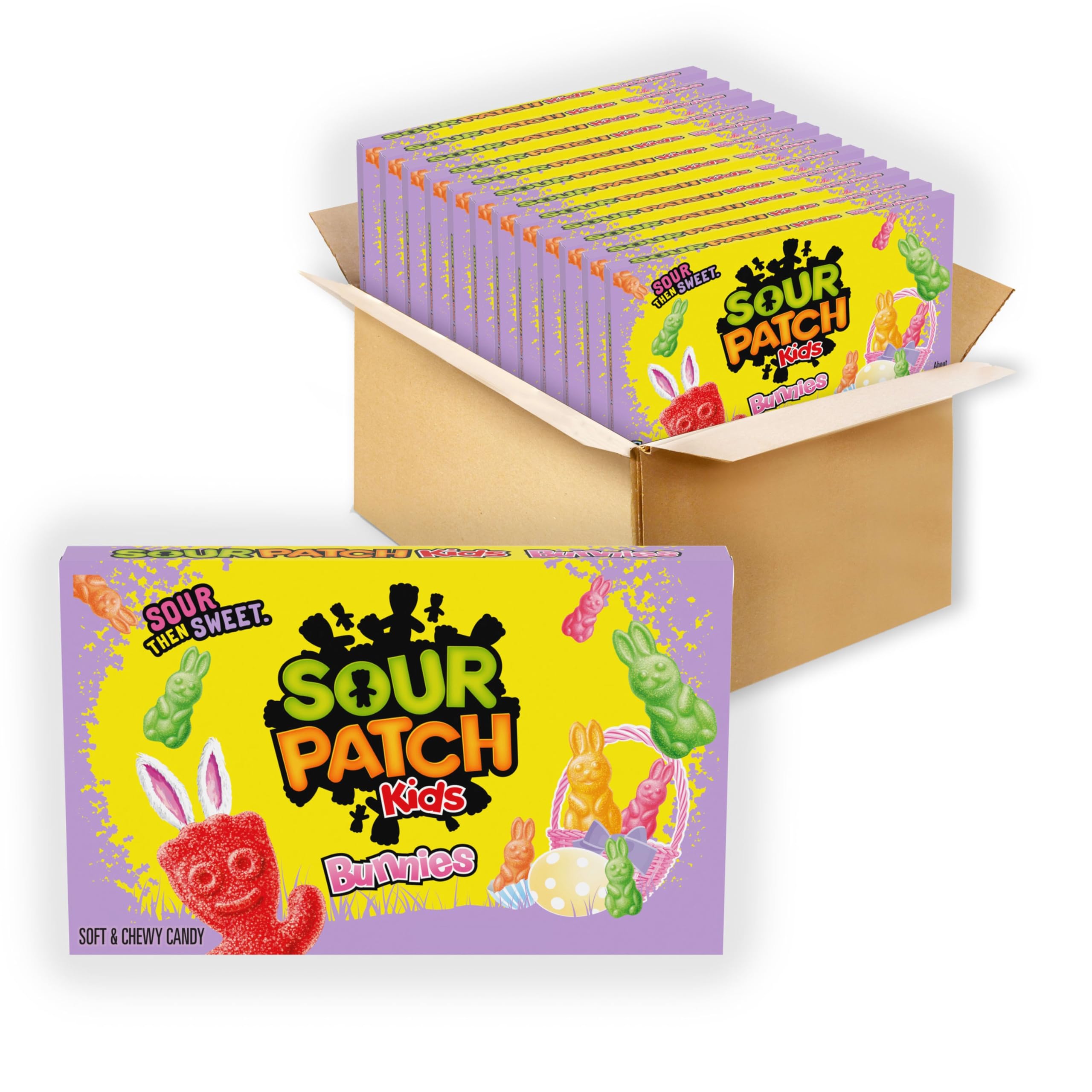 Bunnies Soft & Chewy Easter Candy, Bulk Candy, 12 - 3.1 oz Boxes