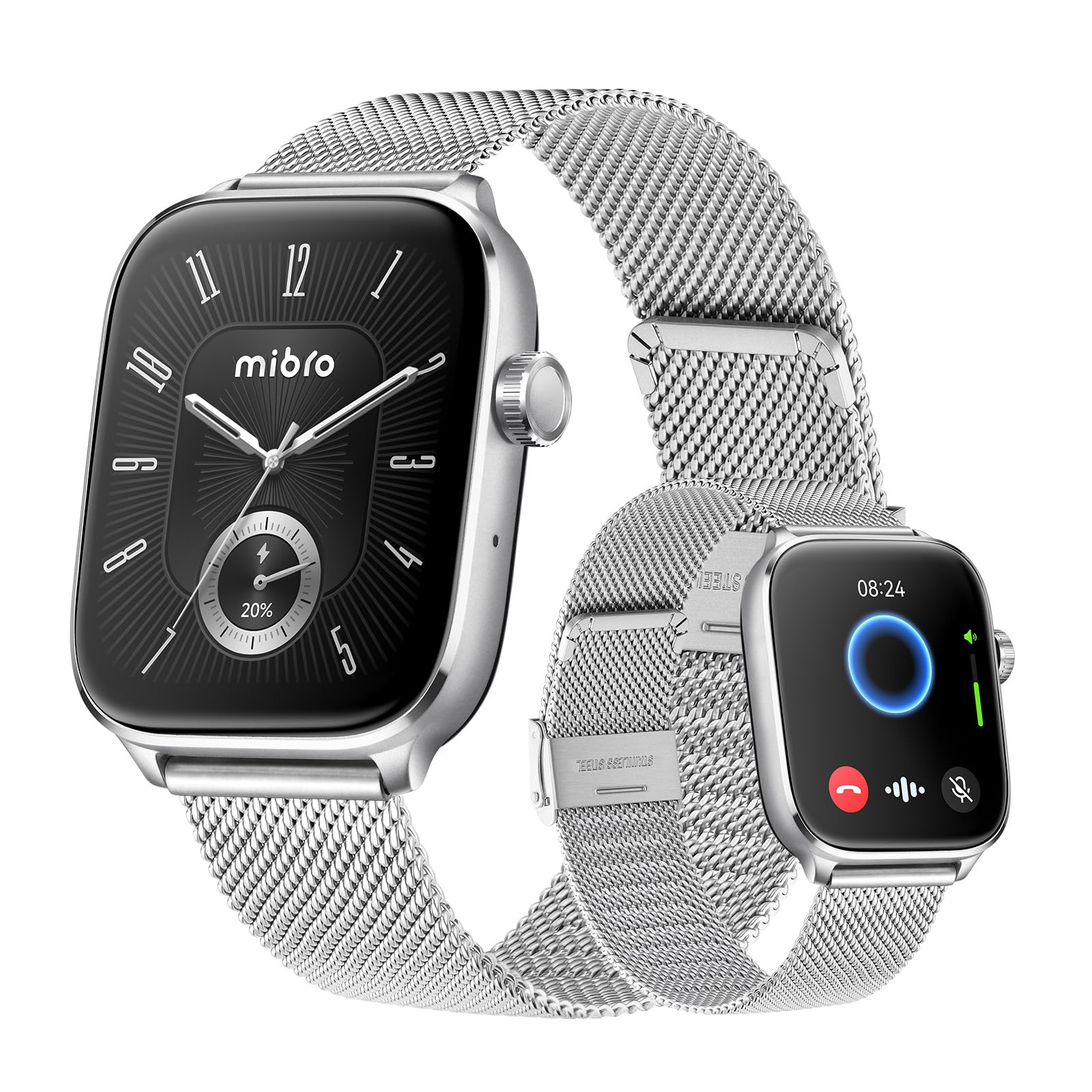 Mibro Fit Reloj Inteligente Hombre Mujer para Running con GPS, Plateado