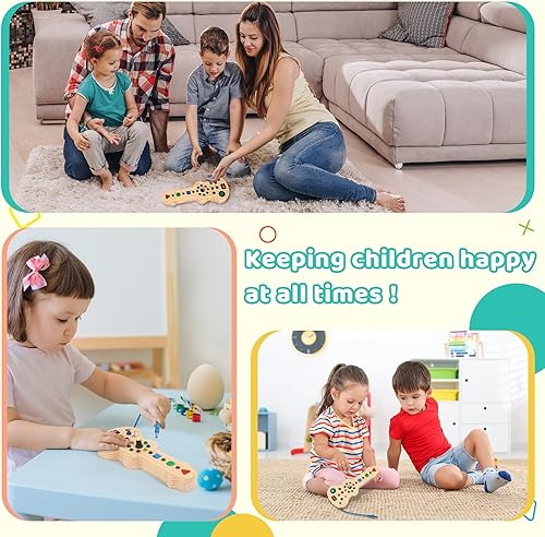 Miniatura 6 de Montessori - Tablero de juguete para niños pequeños con 15 luces LED, tablero de madera para guitarra, juguete sensorial, interruptor de luz,