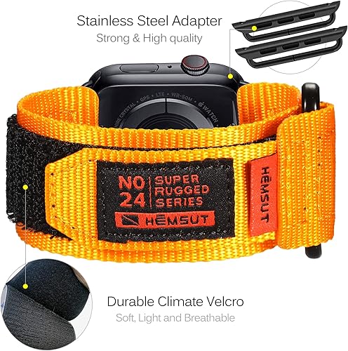 Miniatura 6 de Compatible con Apple Watch, correa deportiva de nailon súper resistente con diseño de bucle tejido para iWatch 4244453840411.929 in, correa militar