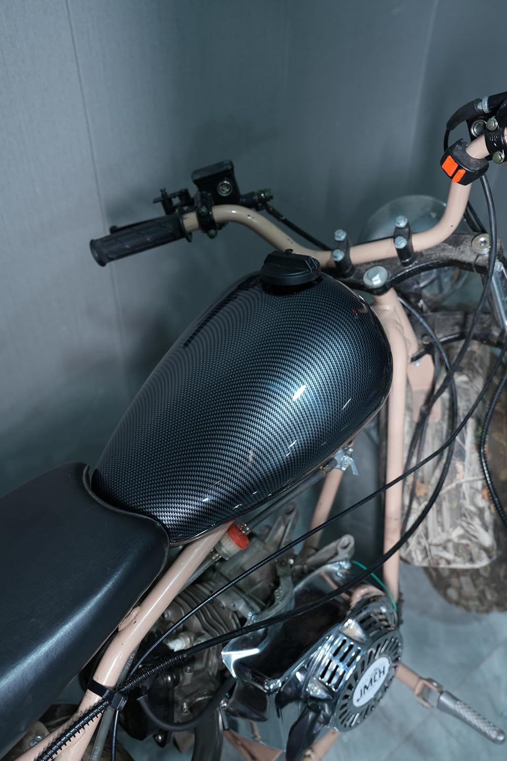 JMCHstore Real Gas Fuel Tank for Coleman CT200UEX Axis M200 Hisun HS200-3 Fake Tank Replacement 196cc Mini bike (Carbon fiber)