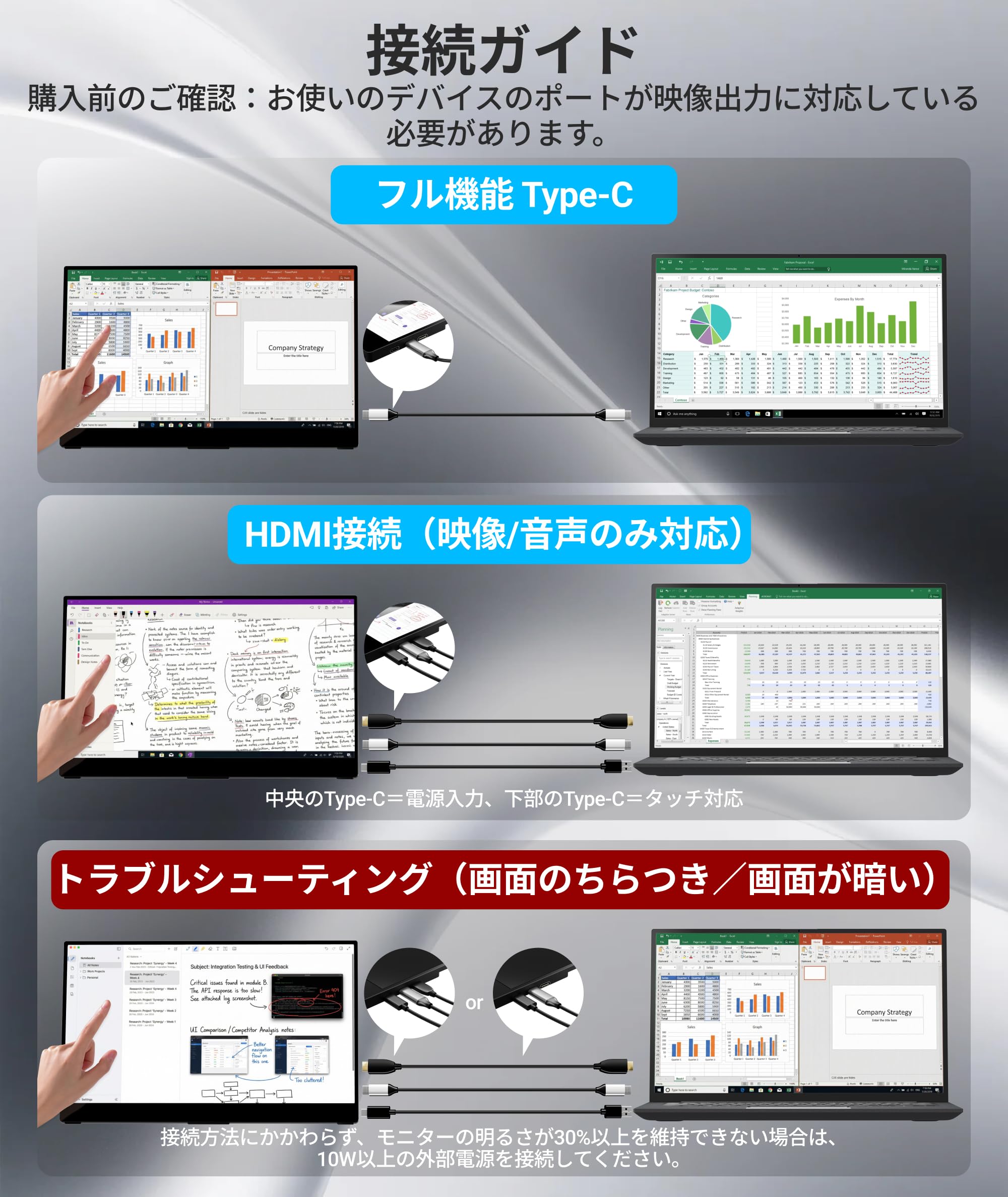 Amazon.co.jp: Ingnok モバイルモニター 15.6インチ タッチパネル 10点