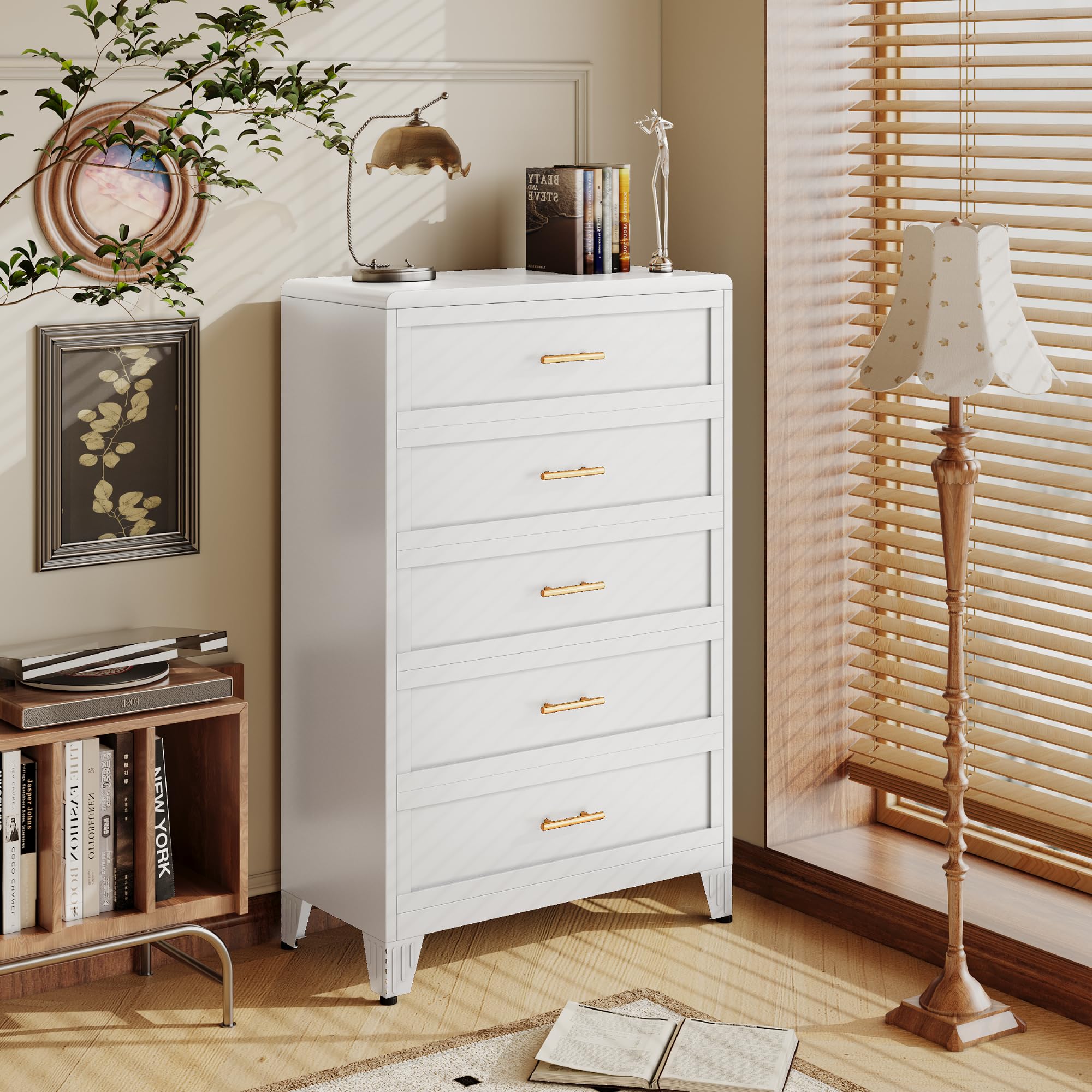 vertical dresser Amazon.com: PAOFIN White Metal 5 Drawer for Bedroom, 48