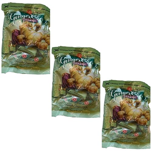 3 paquetes de The Ginger People Ginger Chews Original 5 Oz Bolsas