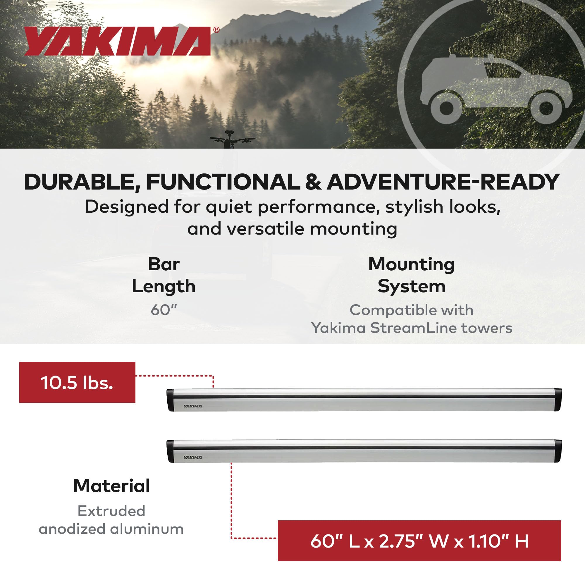 Amazon | YAKIMA ジェットストリームバー エアロダイナミック クロス 