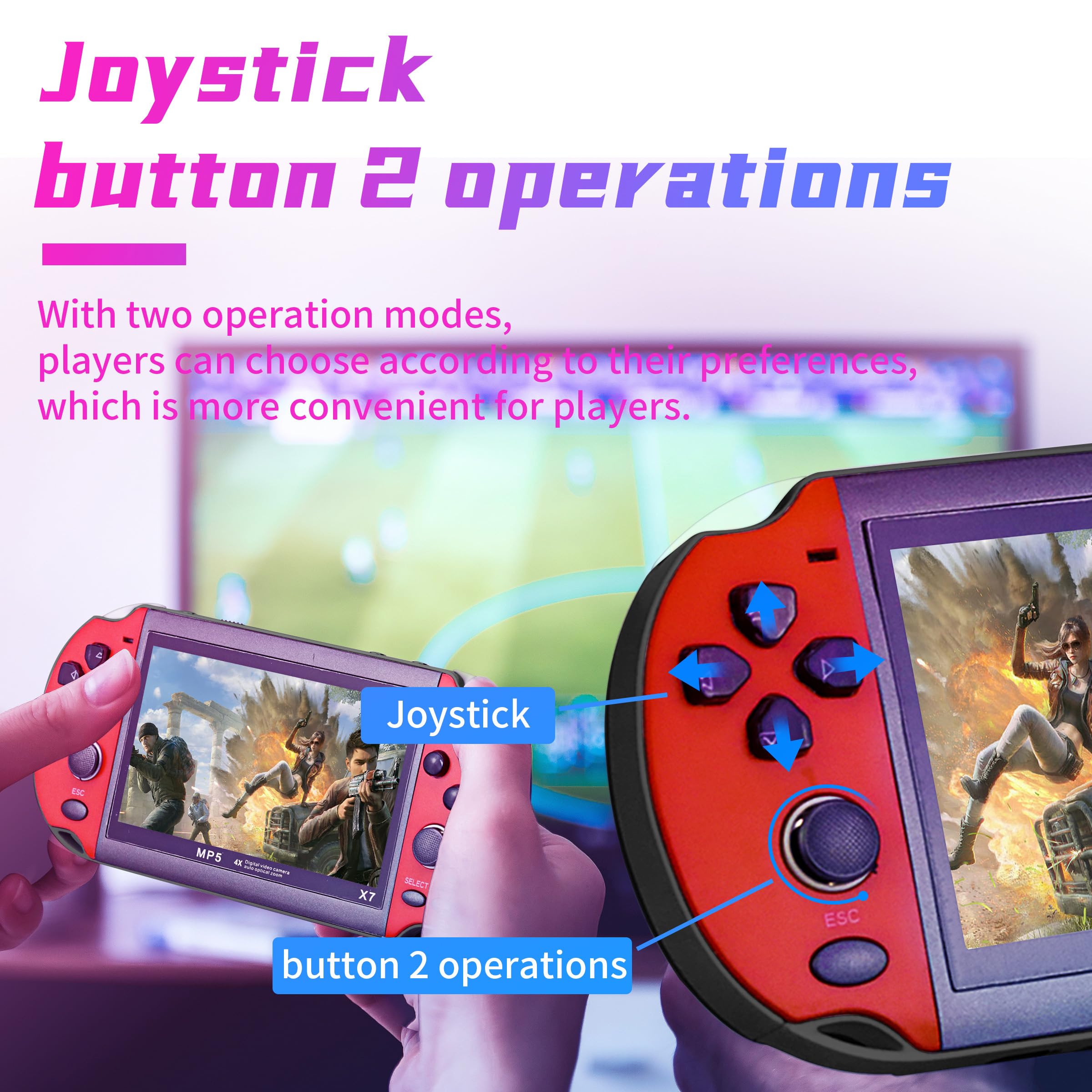 Buy ZWYING Handheld Game Consoles Double Rocker 8GB 4.3 Inch