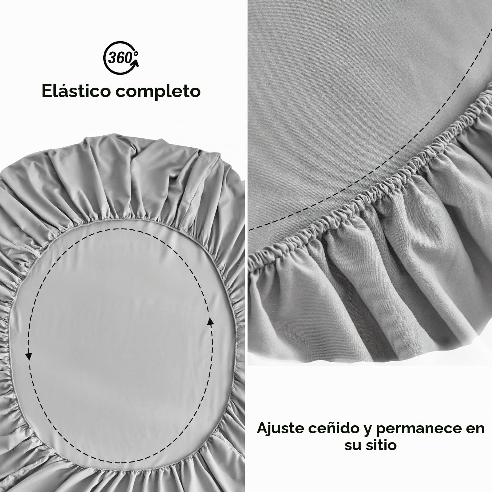 Tokokimo Juego de ropa de cama de 4 piezas, funda nórdica de 240 x 260 cm + sábana bajera de 160 x 200 cm con 2 fundas de almohada de 65 x 65 cm de microfibra, diseño bohemio, color gris