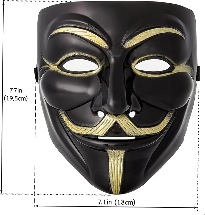 Máscara V de Vendetta Guy Fawkes Halloween Disfraz Adulto miniatura 7