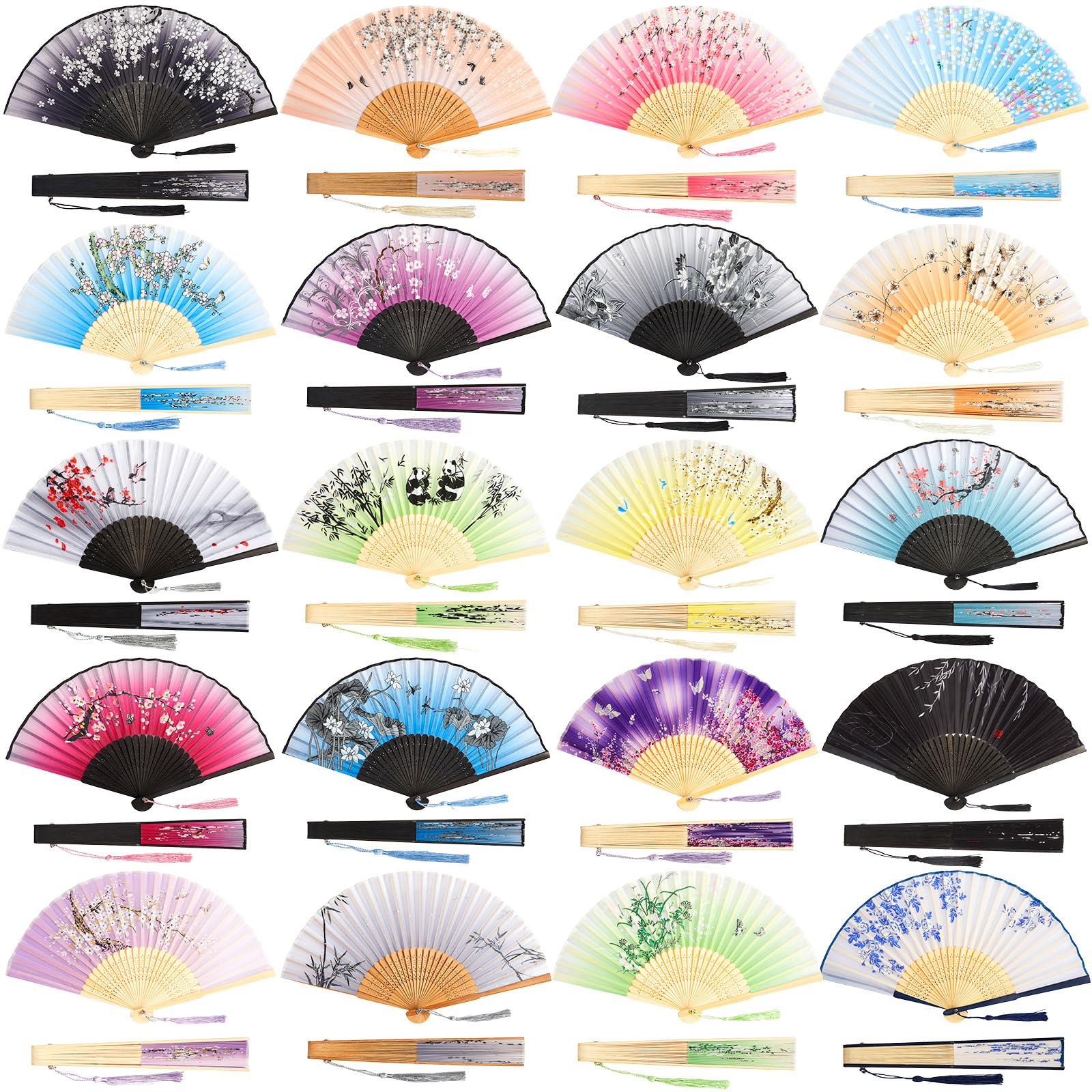 Yulejo 20 Pcs Chinese Folding Fans