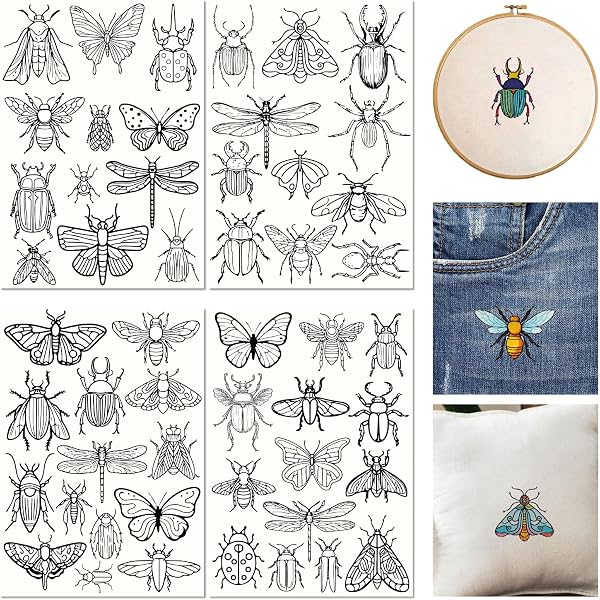 30 Pieces Embroidery Paper Flowers Floral Design Water Soluble Lace Ribbon Theme Embroidery Stick and Sticker Washable Transfer Paper for Beginners in Sewing - 2