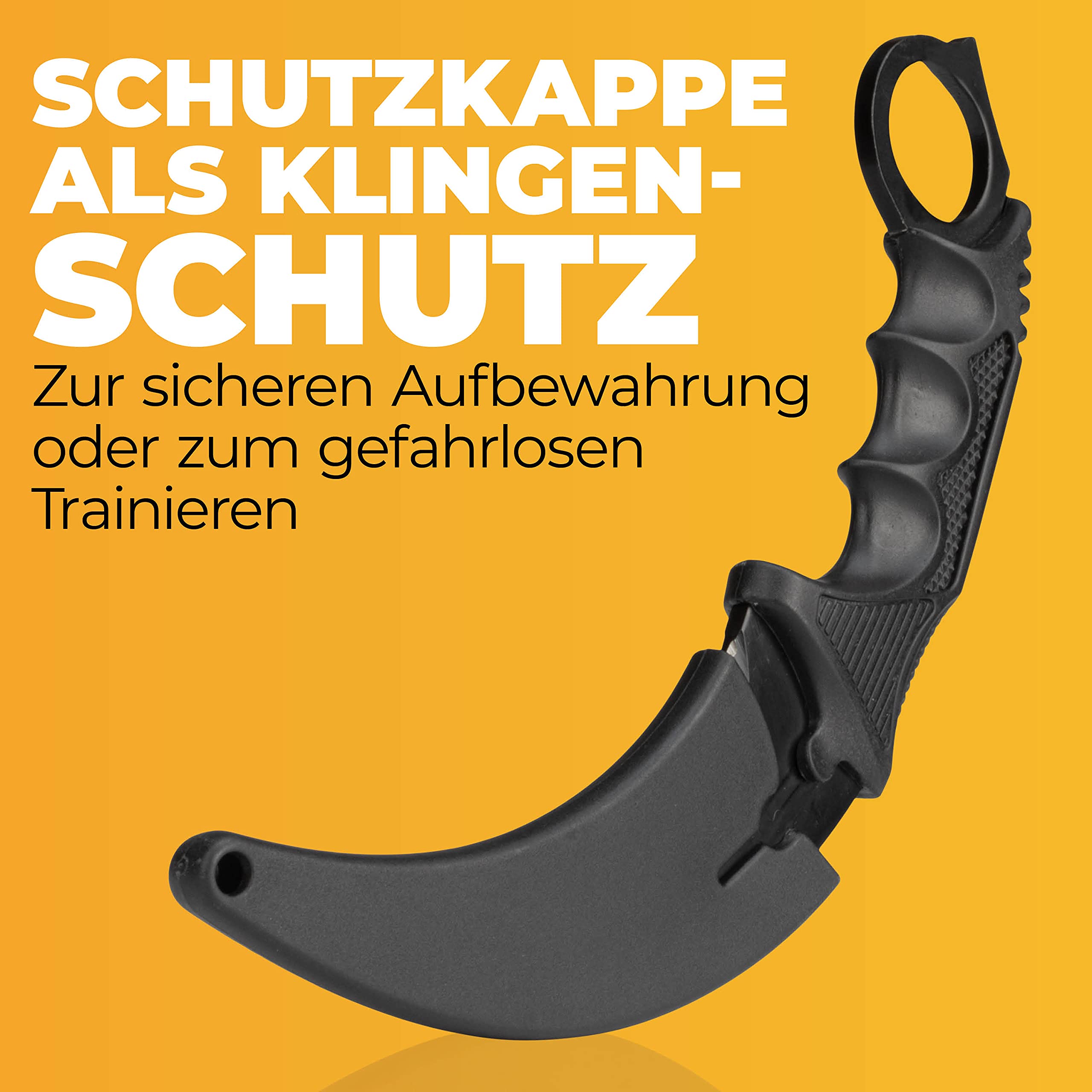 CSGO Karambit Messer – scharfe 4-mm Edelstahlklinge – ergonomischer Ringgriff – stabiles Karambit im CSGO-Stil für Alltag, Sammlung & Geschenk – inkl. Nylonholster & Klingenschutz