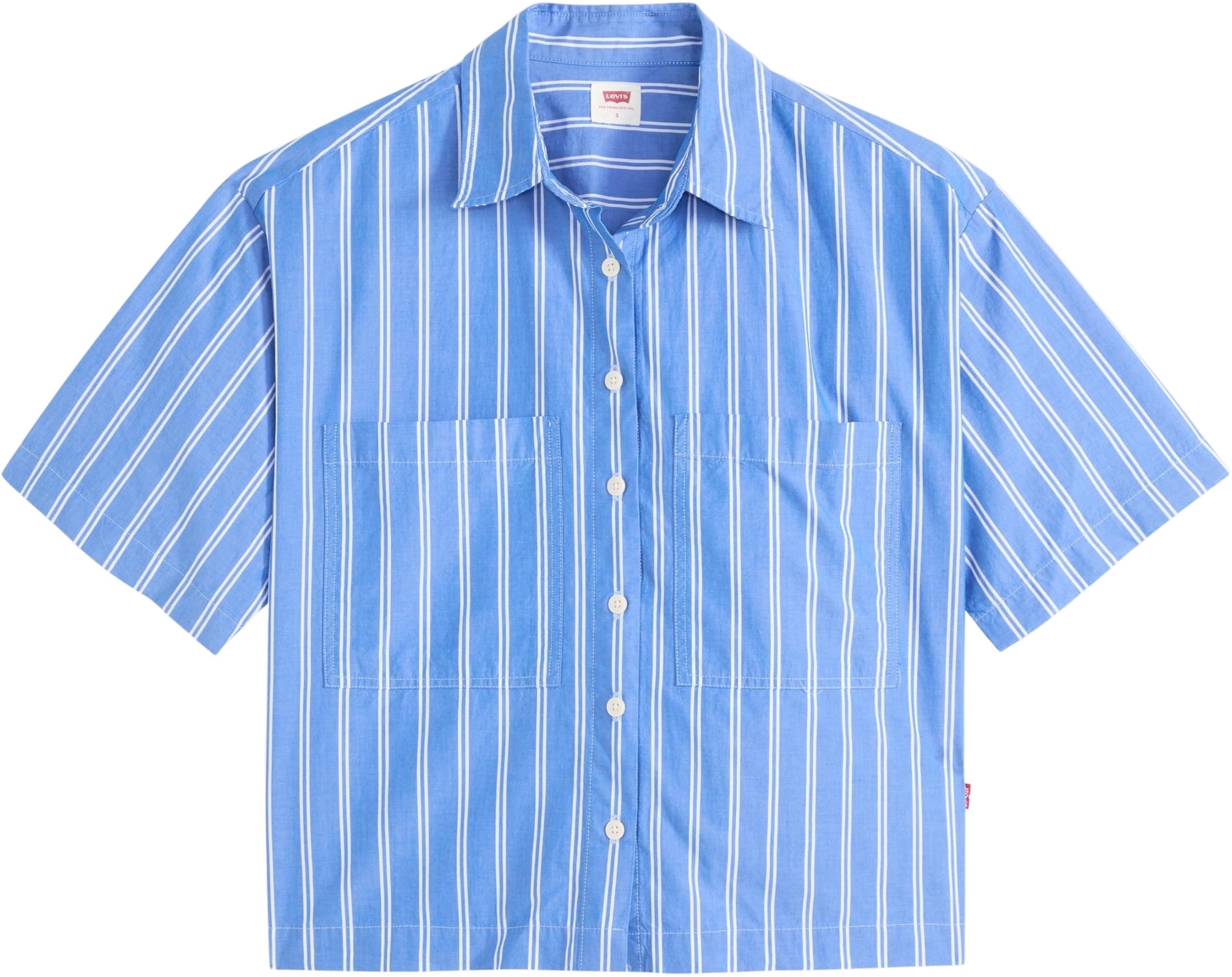 Levi's Donna Camicia a Maniche Corte Harlie Cropped con Colletto a Punta, Relaxed Fit