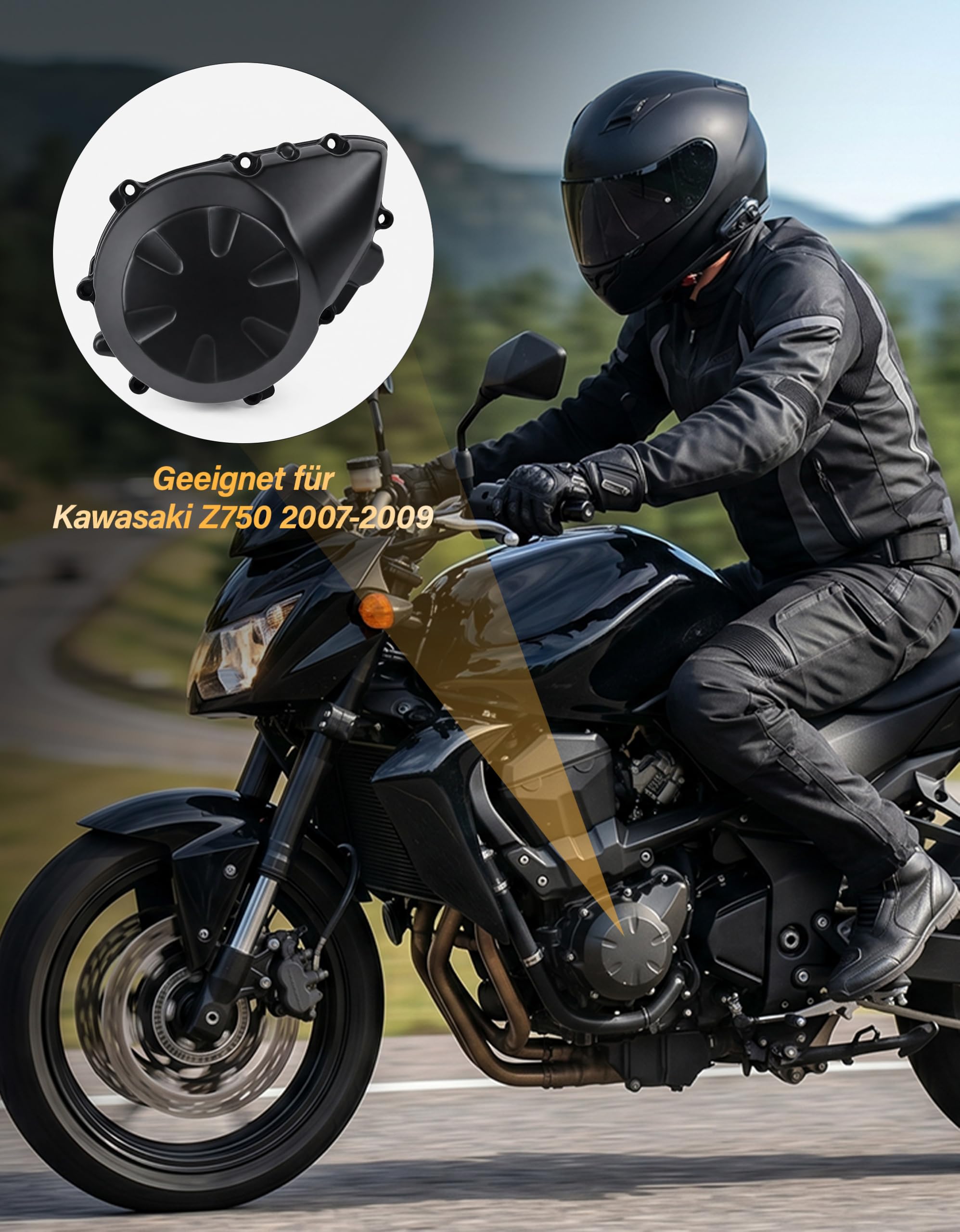 Cárter Cubierta Estator Motor Izquierda para Kawasaki Z750 2007-2009