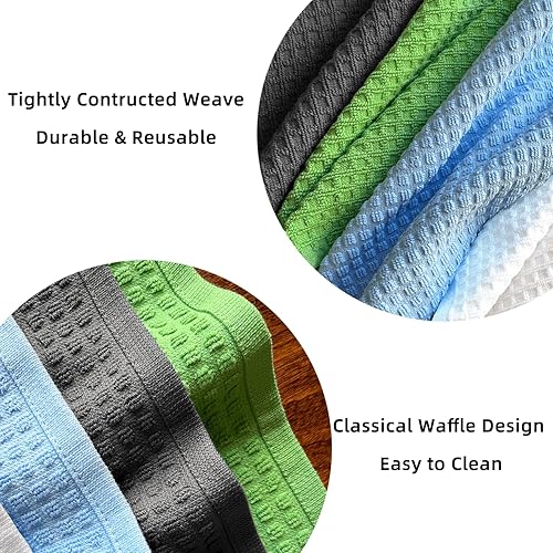 Miniatura 4 de WEMINGS Juego de toallas de algodón para el hogar y la cocina, 12 x 12 pulgadas, 100% algodón, suaves, absorbentes, (paquete de 6 unidades, colores