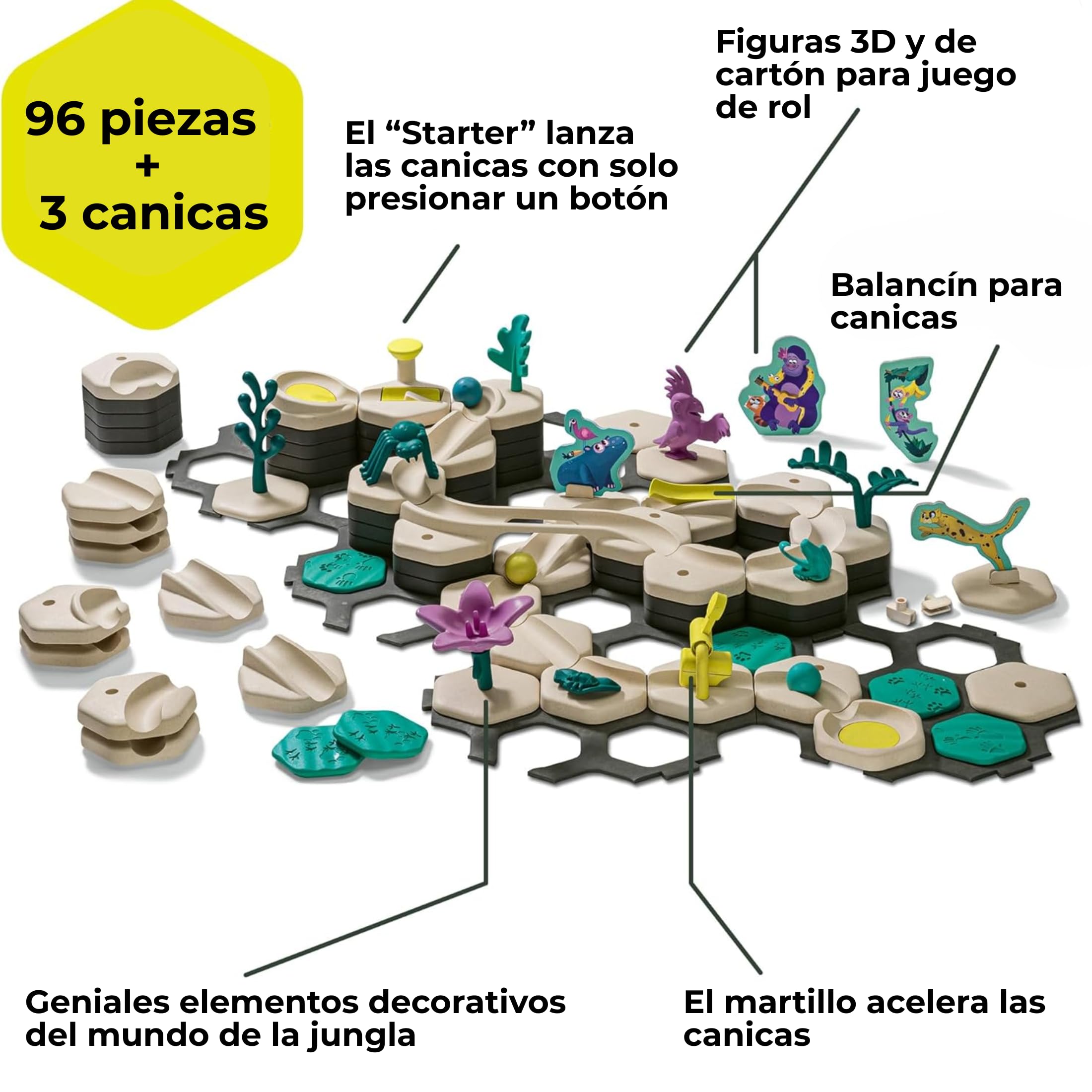 Ravensburger - Gravitrax Junior Starter Set L | Circuito Canicas con 100 Pieza | Rompecabezas Niños con Canicas | Juegos para Niños De 3 Años | Juegos Mesa Compatibles con Todos Los Gravitrax