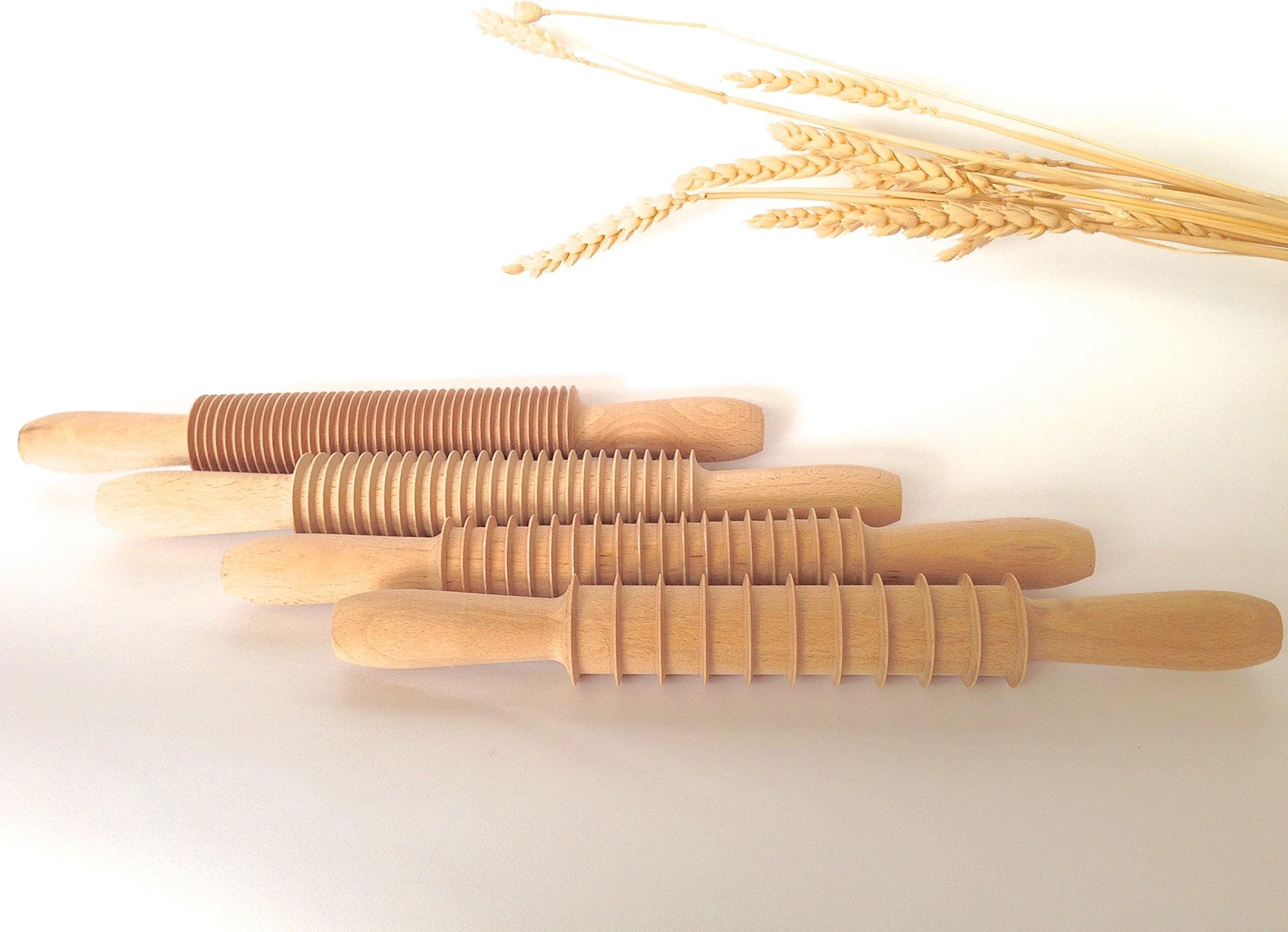 Brown Wooden Pasta Dough Cutting Rollers