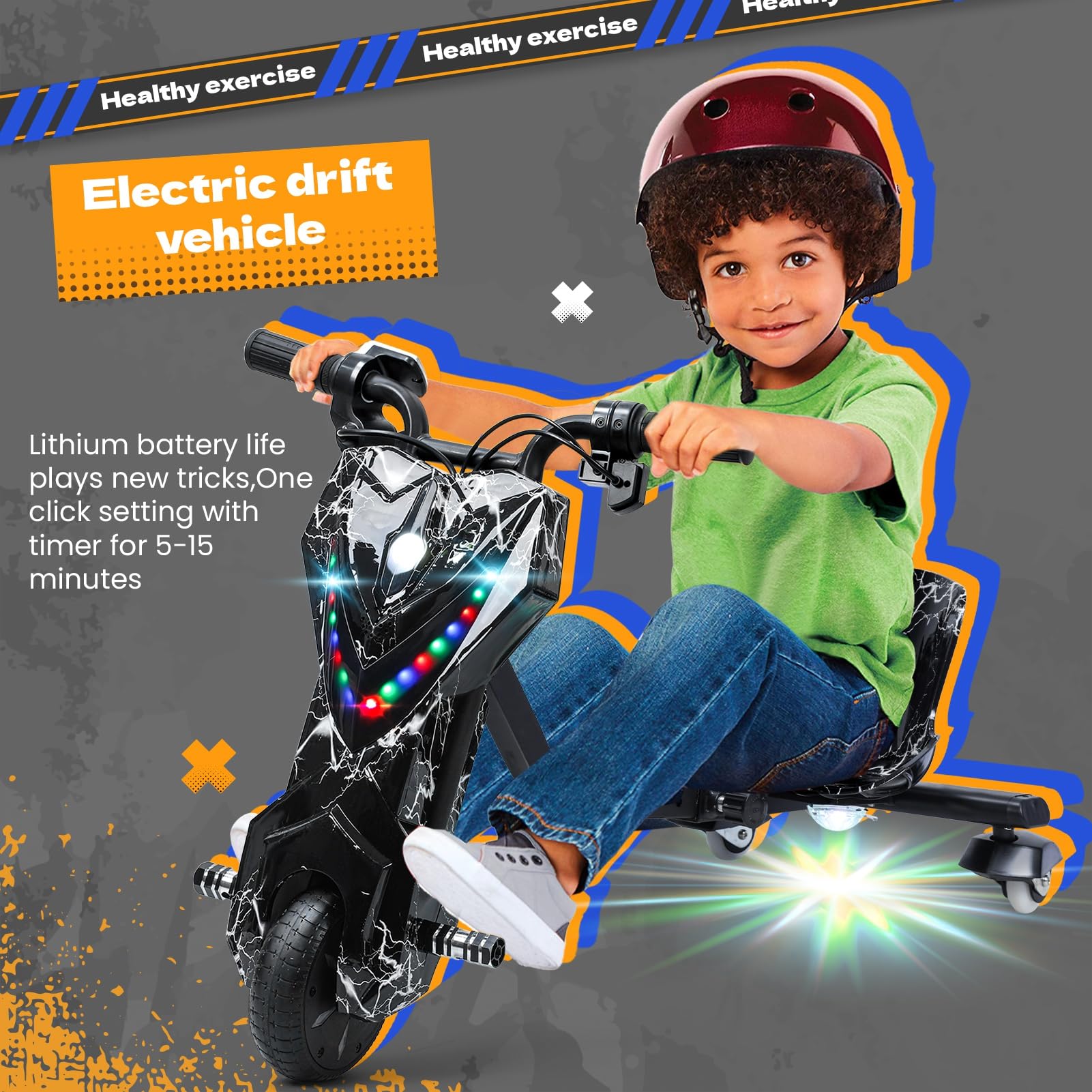 BIG WHEEL KART 3 キッズカート Amazon.com: Kids Drift Kart,12V Electric Drift Trike Big