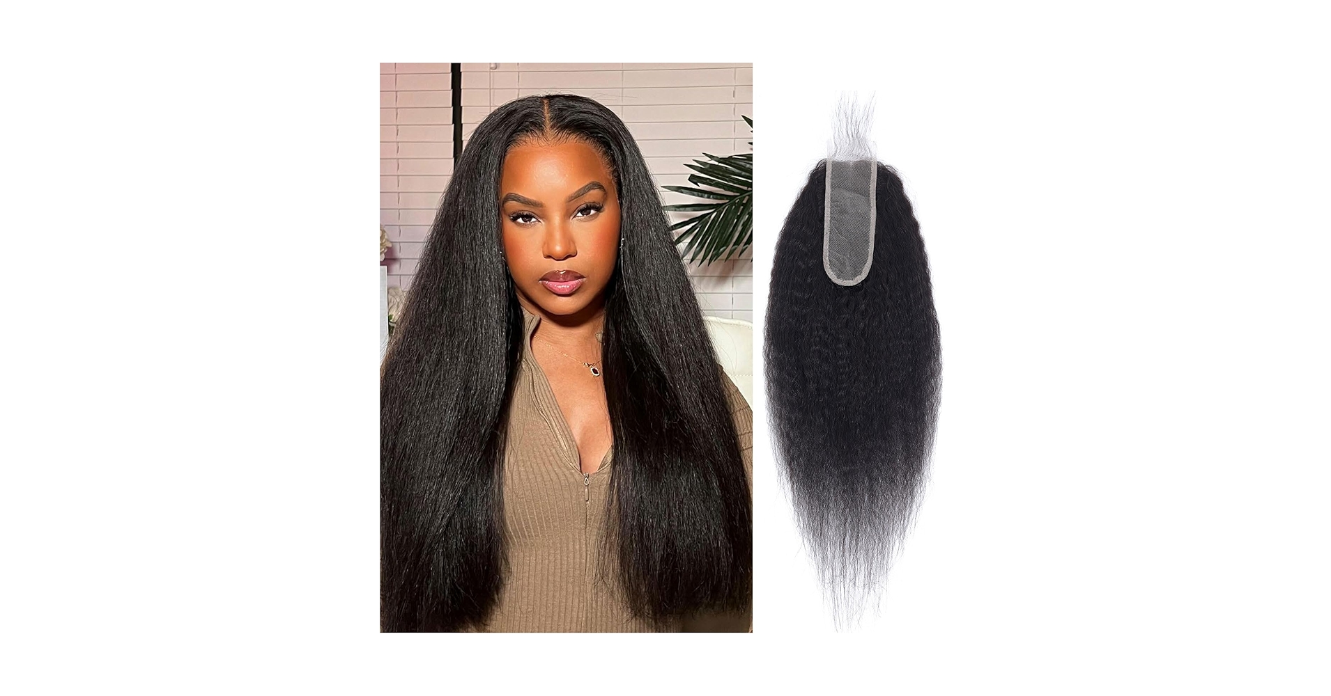 ブラック yaruki@様 Amazon.com : DSEKCAIN Kinky Straight Closure 2x6 HD Lace
