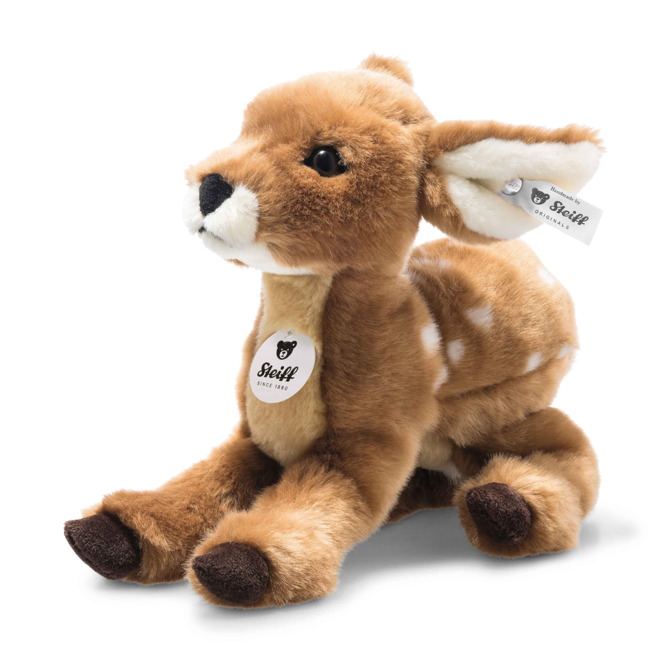 Steiff Cuddly Toy Fawn Romy, Cute Stuffed Toy with Name, Boys, Girls & Babies from 0 Months, Plush Toy, 23 cm Small, 073991