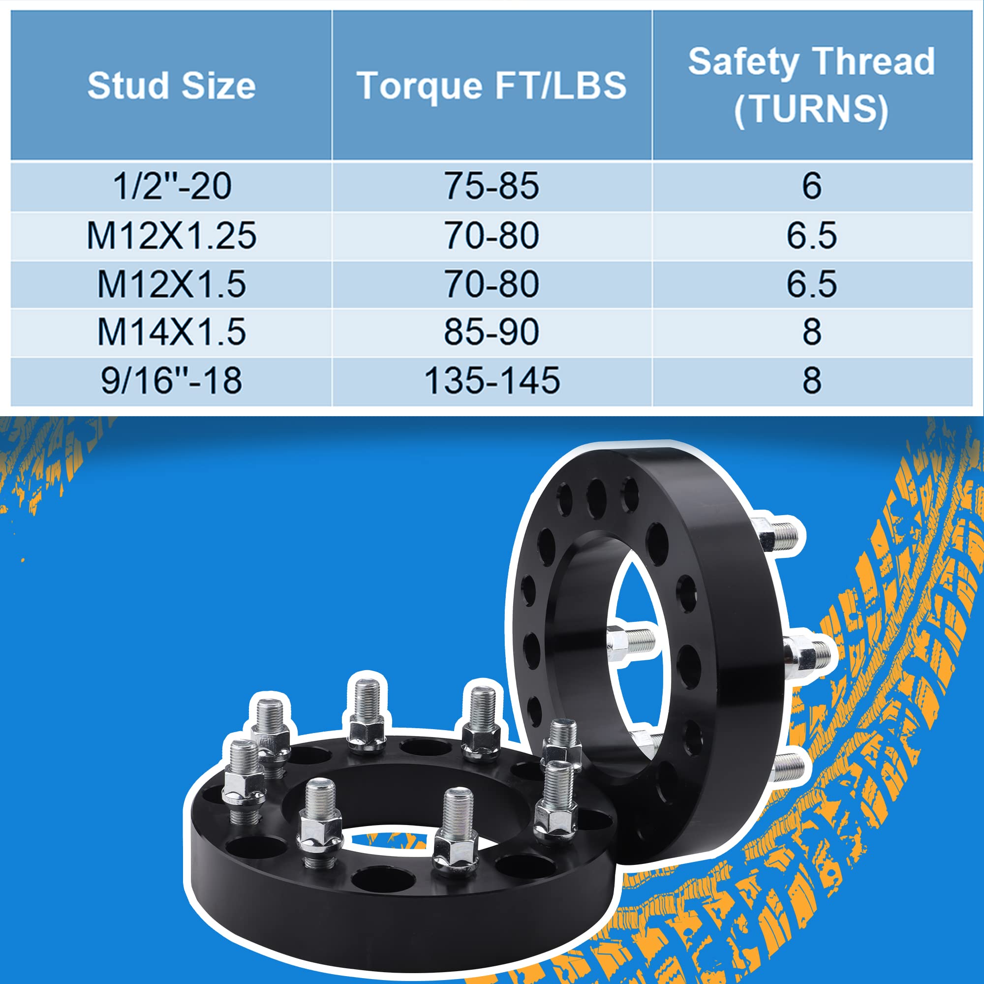YIZBAP 2PCS 8x180 to 8x6.5 Wheel adapters, 1.5 inch 8x180mm to 8x165.1mm Wheel adapters 125.6mm