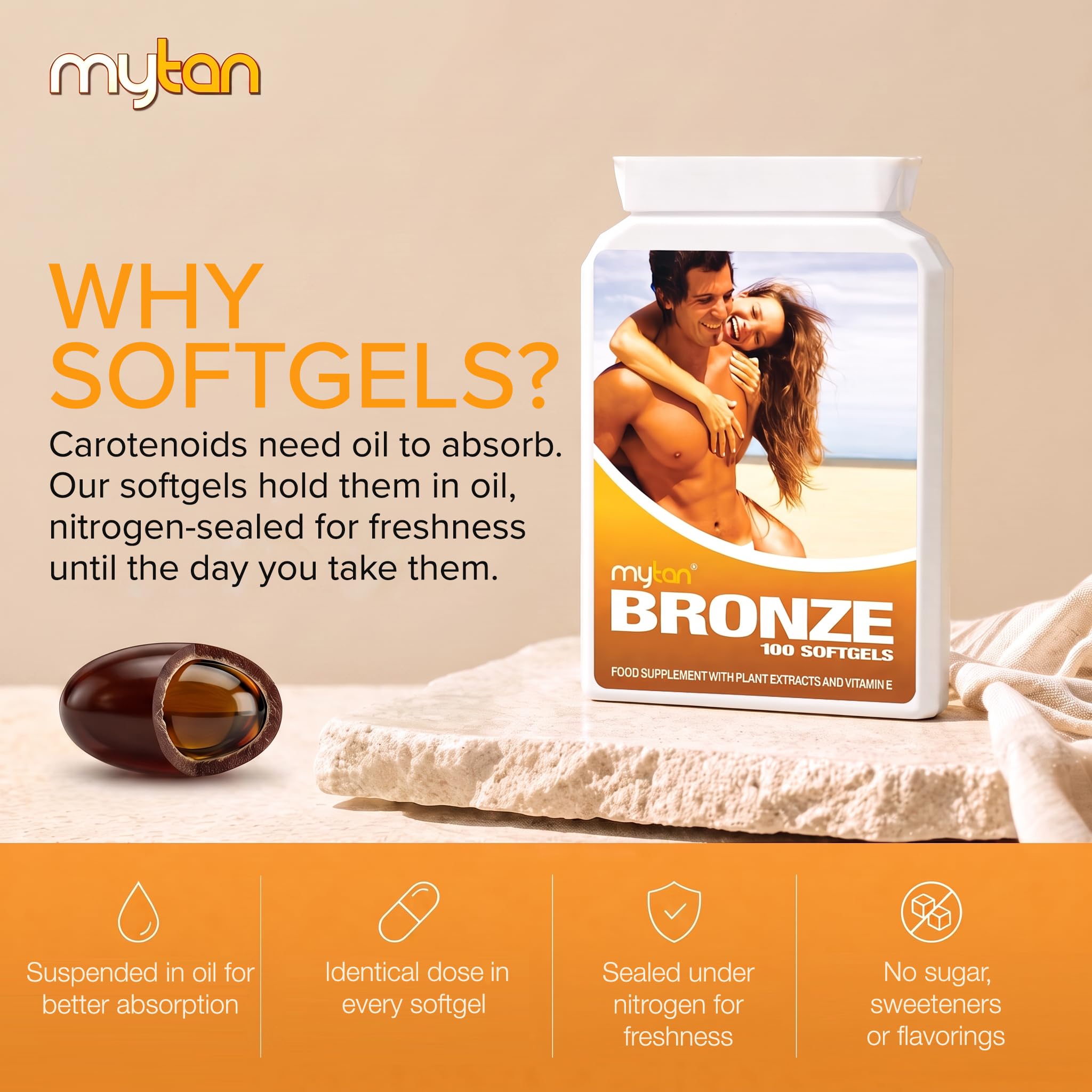 Bronze Tanning Softgels | Natural Mixed Carotenoids | 100 Softgels — Amazon image 6