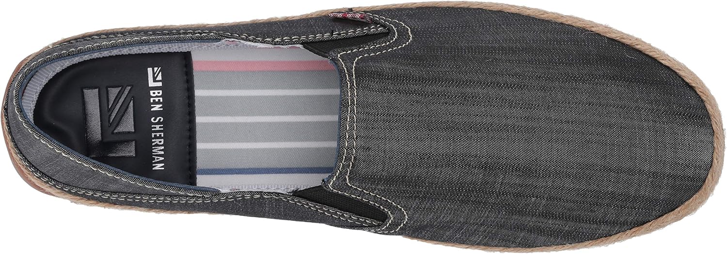 Ben Sherman Men's Prill Heel Slip Sneaker 8 Black Linen