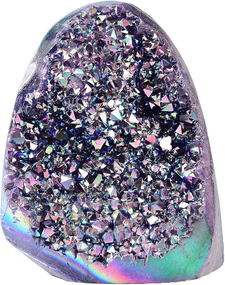 Amazon.com: JIC Gem Rainbow Aura Titanium Coated Amethyst (1