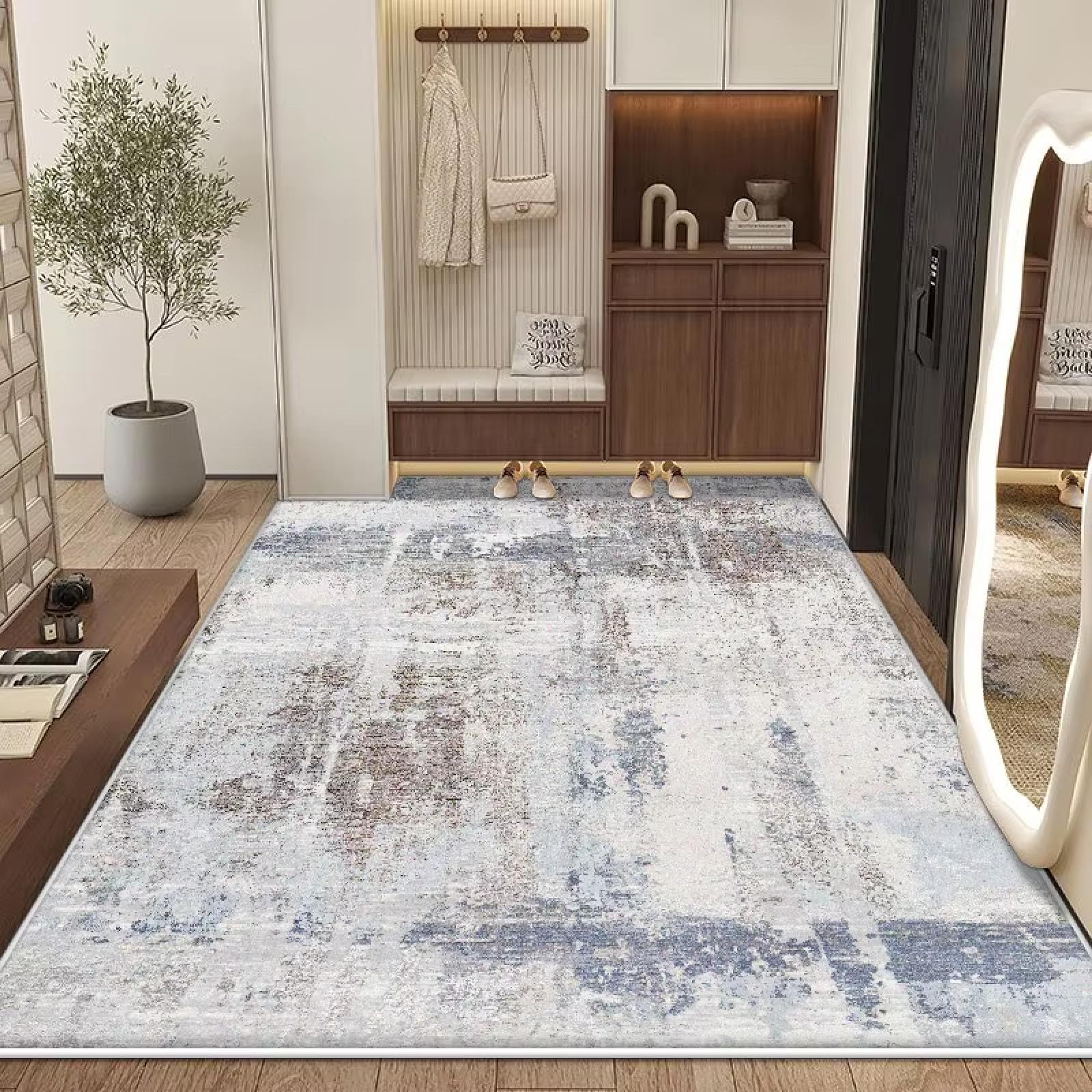 Tapis doux et antidérapant style abstrait simple pour grande chambre