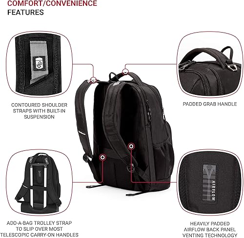 Miniatura 2 de SwissGear 5698 - Mochila para laptop, color negro, 17 pulgadas, Negro, 17-Inch, Mochila para portátil 5698