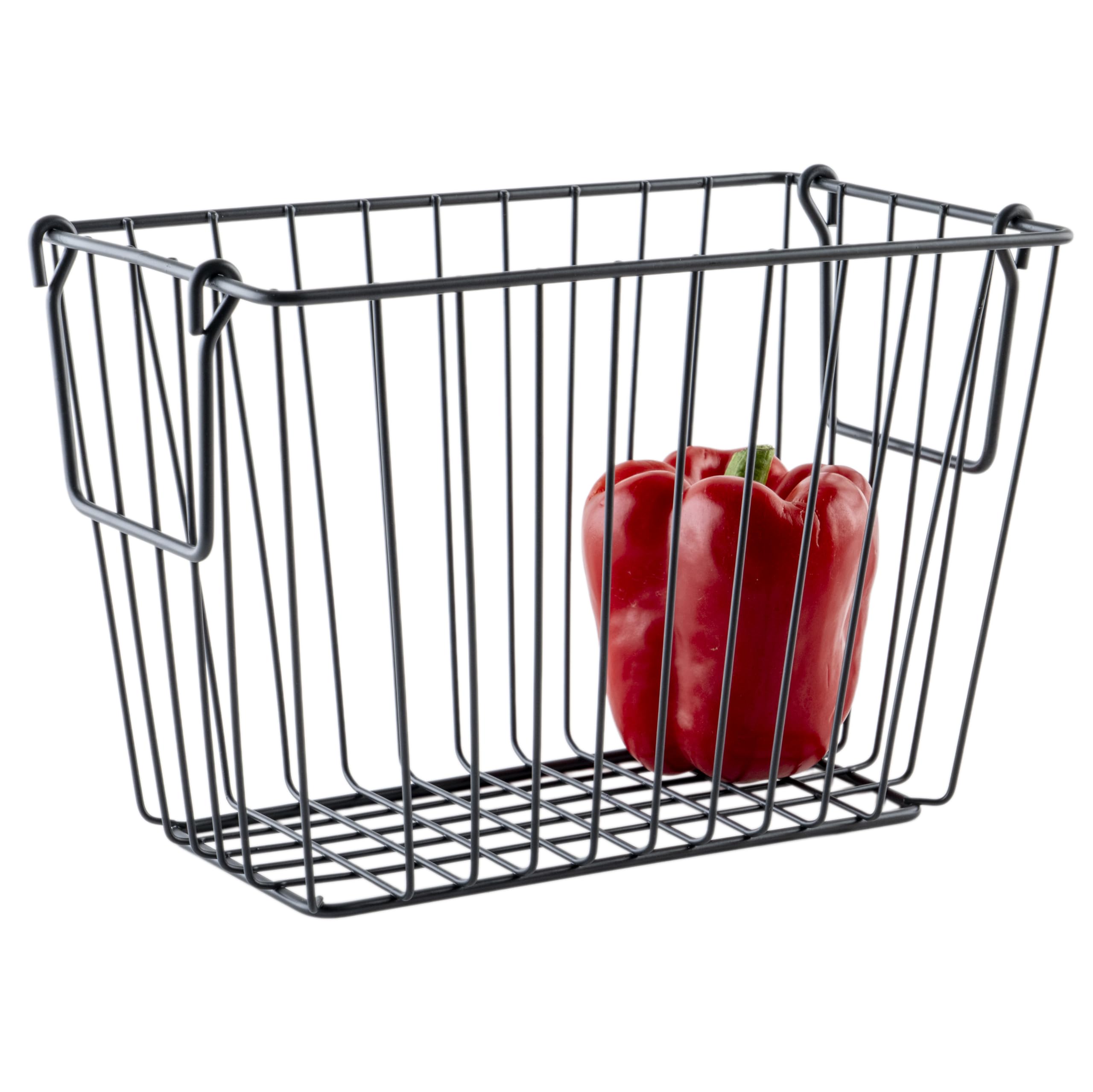 G.E.T. WB-314-MG Heavy Duty Iron Wire Utility Storage Basket / Bin with Handles, 10" x 5" x 7"