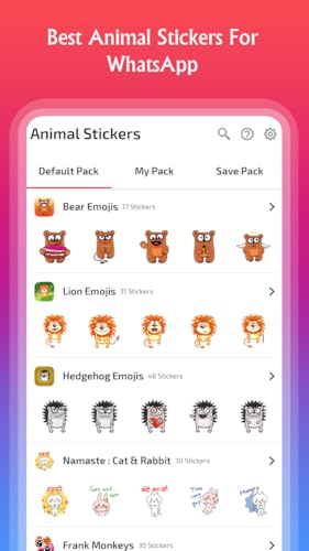 Lovely Animal Stickers For Whats App