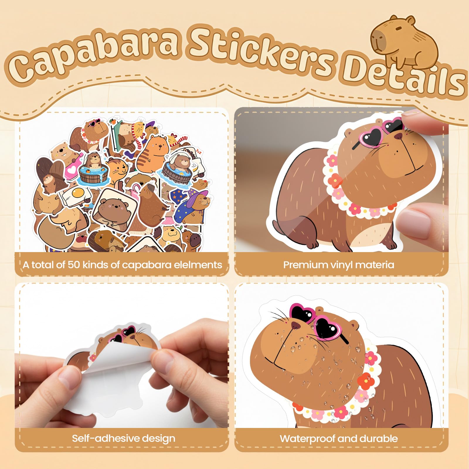 Capybara Stationery Gift Set, 63Pcs Kawaii School Supplies with Pencil Case, Gel Pens & Stickers - Ideal Gifts for Women Men Teens, Perfect for Back to School & Party Bags - Image 4