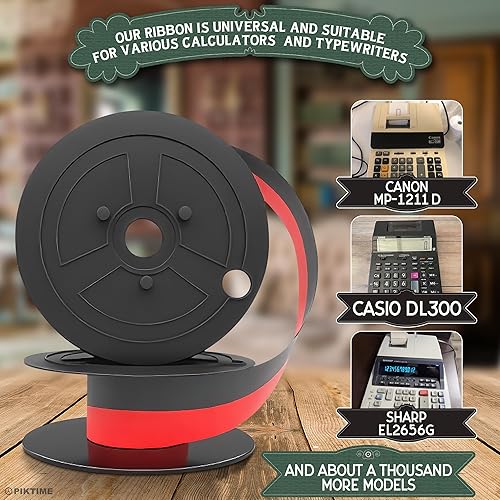 Miniatura 7 de Canon MP11DX - Juego de 3 cintas para calculadora, 18 pies x 0.5 pulgadas, cinta de calculadora afilada EL-1197PIII, color rojo/negro para una gran