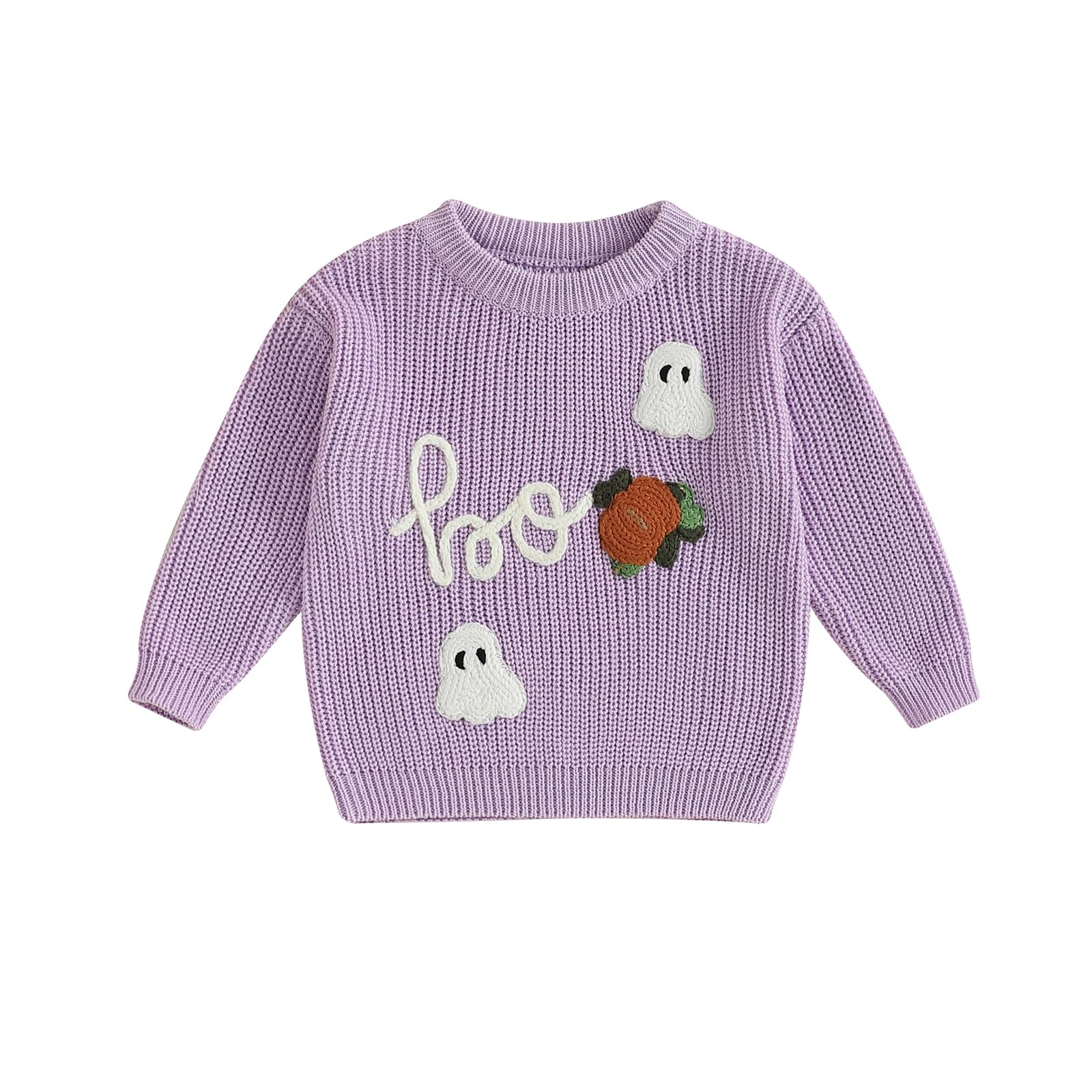 LSFYSZD Toddler Baby Girls Boys Halloween Pumpkin Sweaters Long Sleeve Crew Neck Winter Warm Knitwear Pullover Jumpers Top — view 73