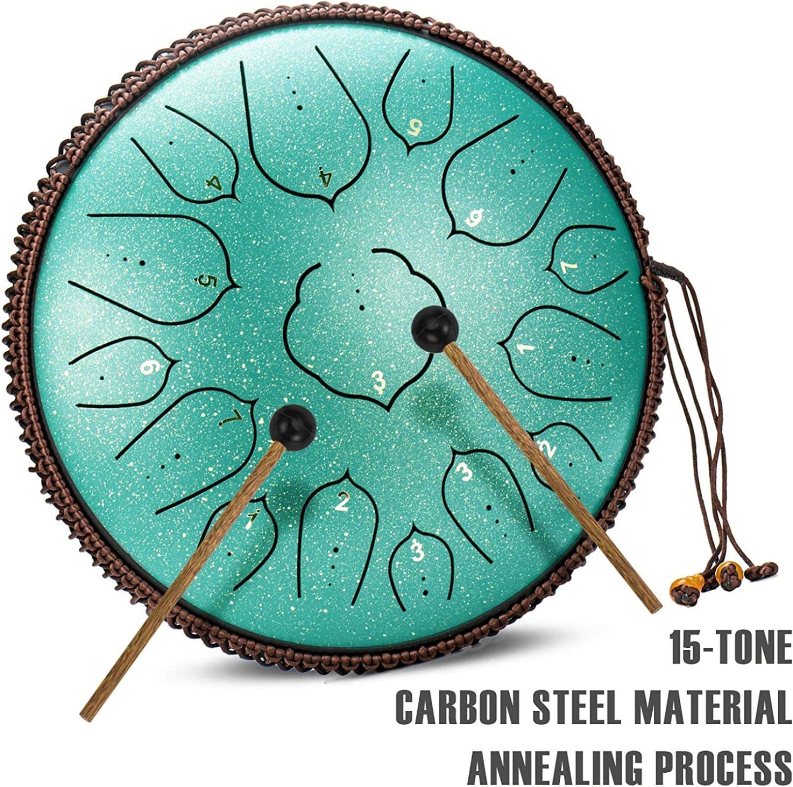 スチールタンドラム　30cmDキー15音 　パンドラム　 ハンドドラム スチールタンドラム✨30cmDキー15音✨パンドラム✨ハンドドラム✨紺色