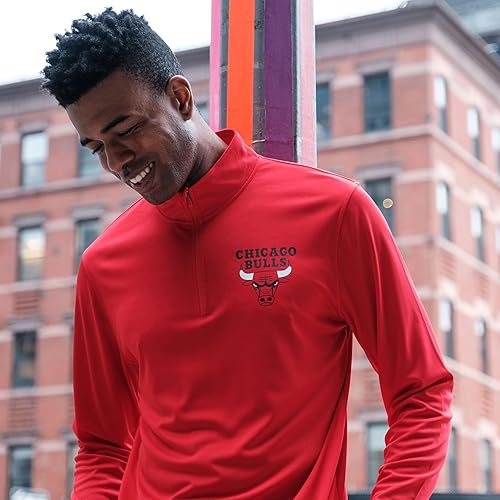 Miniatura 5 de Ultra Game Men's NBA Official Super Soft Quarter Zip Long Sleeve T-Shirt