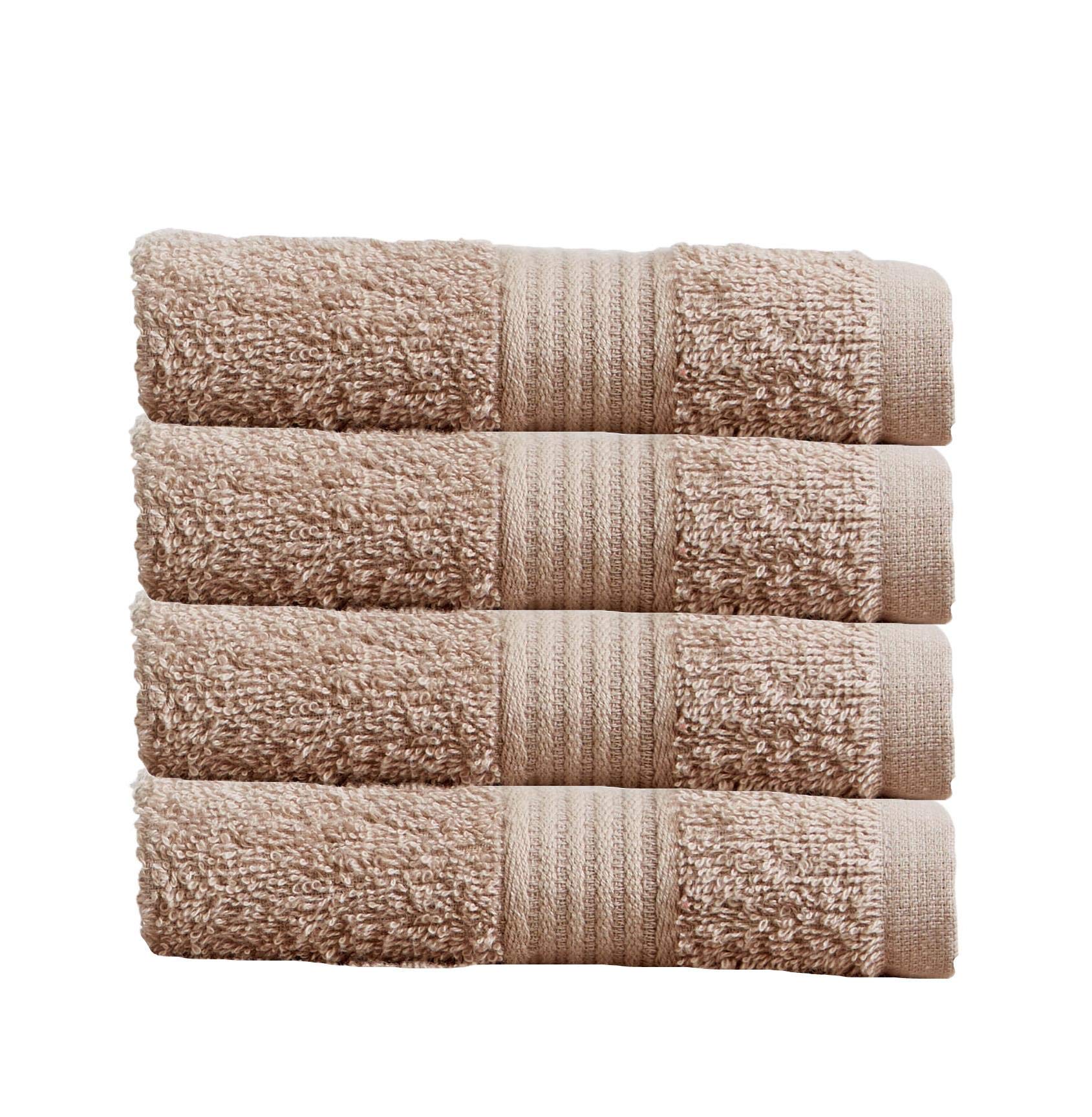 Olivia Rocco Mink Egyptian Cotton Towels Home Bathroom Towel Set Bale Fade Resistant 500Gsm Home Collection Bales Bath Sets, 4 Washcloths