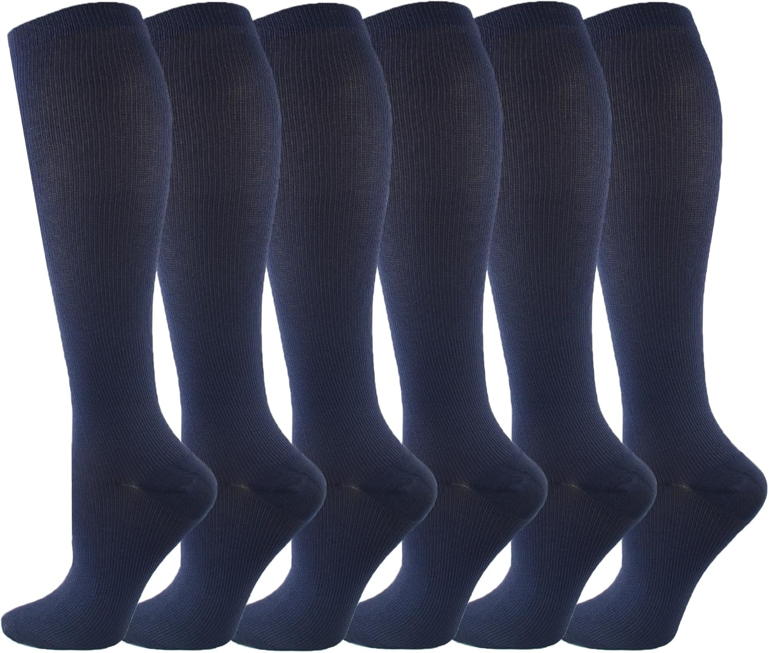 6 Pairs Compression Socks for Women and Men Circulation, 20-30 mmhg Socks for Athletic Running,Hiking,Nurse,Recovery