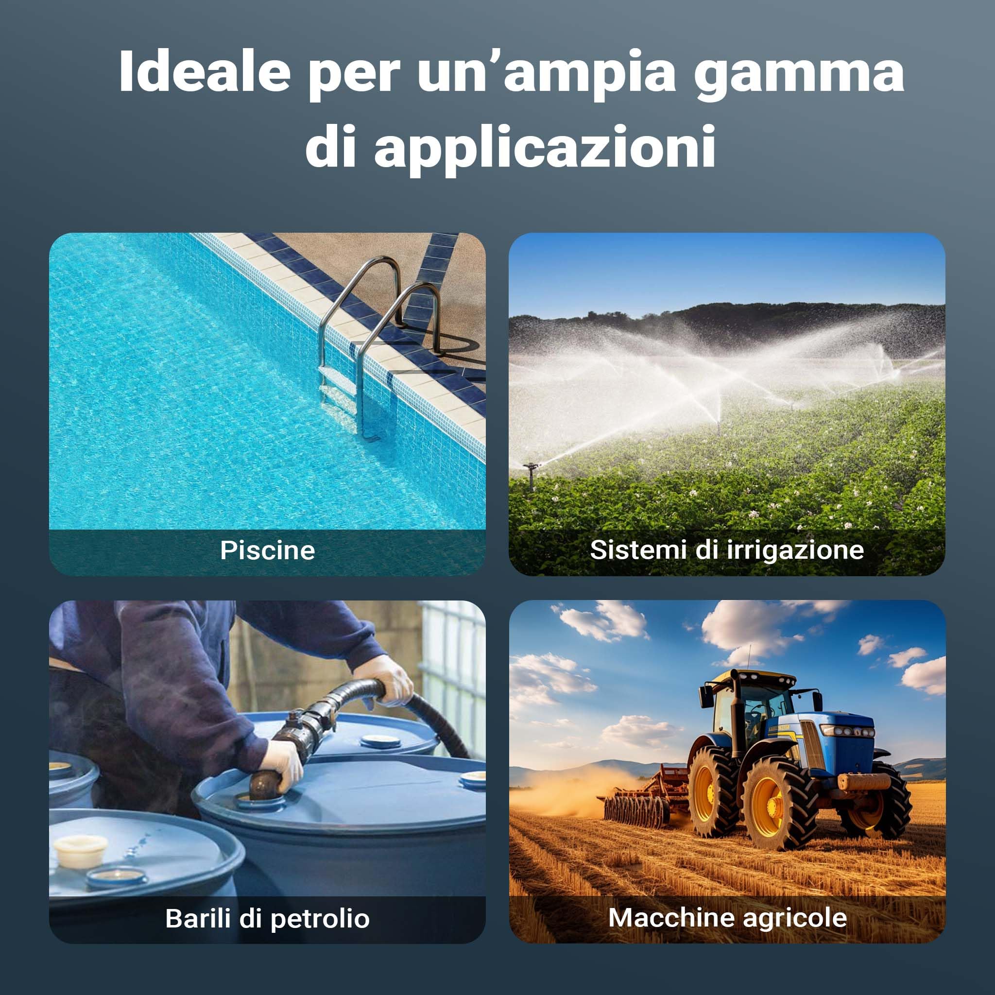 Pompa 12 V per acqua e diesel 12-15 l/min 8700 giri/min per trasferimento liquidi