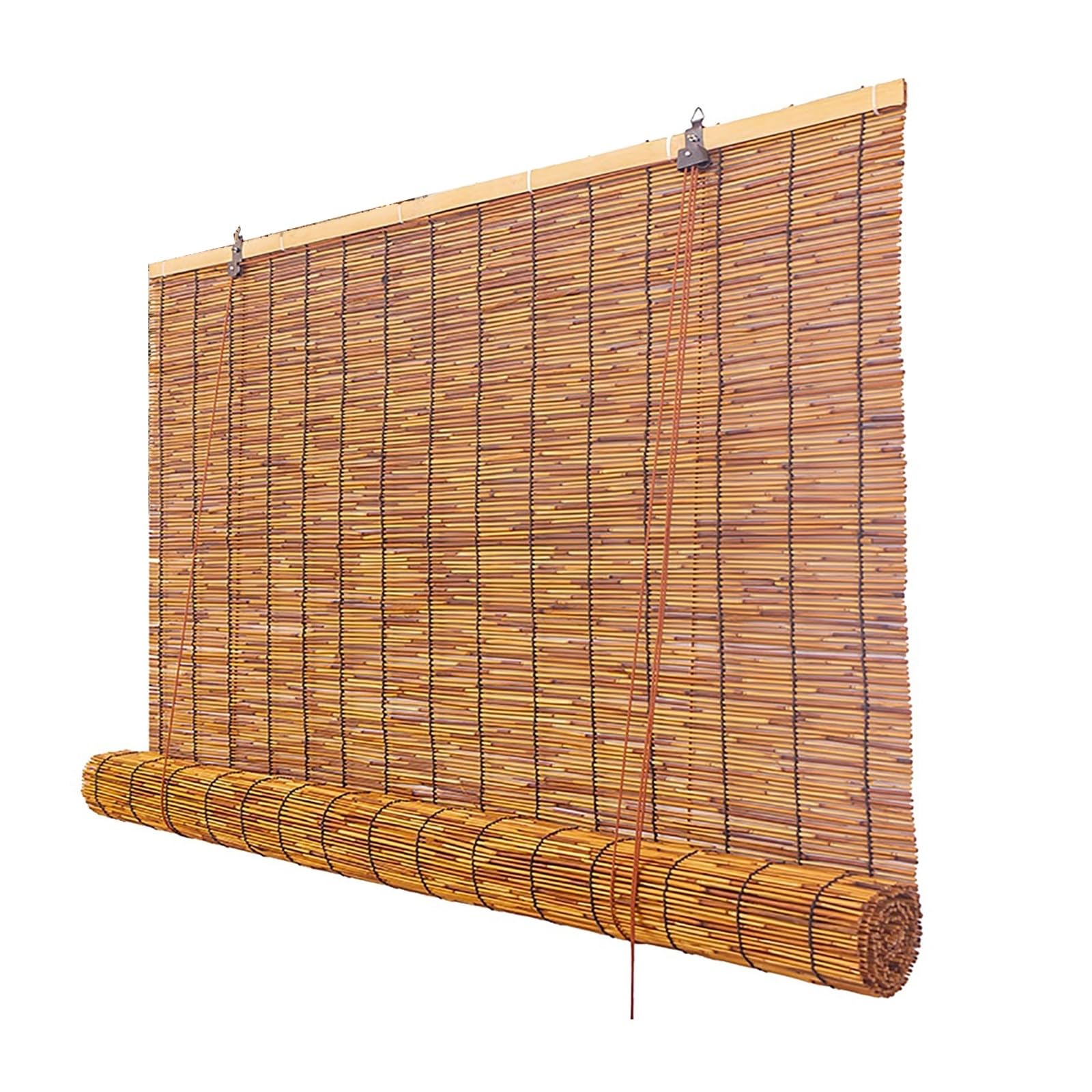 CMJYMX Bamboo Roll Up Shades For Windows 60 90 100 120 140cm Wide, Natural Roller Blinds, Anti-UV, Curtains With Lifter Suitable For Indoor And Outdoor Porches(120x250CM/47x98IN(WxH))