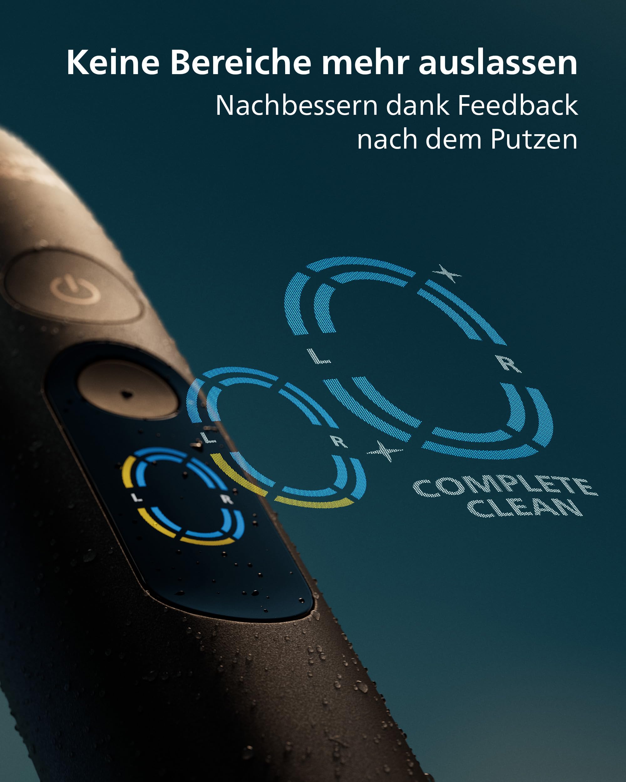 Philips Sonicare Next-Generation DiamondClean 9900 Prestige elektrische Zahnbürste - intelligentes Feedback zur Putzabdeckung, intelligente Andruckkontrolle, 24 Einstellungen, Quarzschwarz, HX9815/92