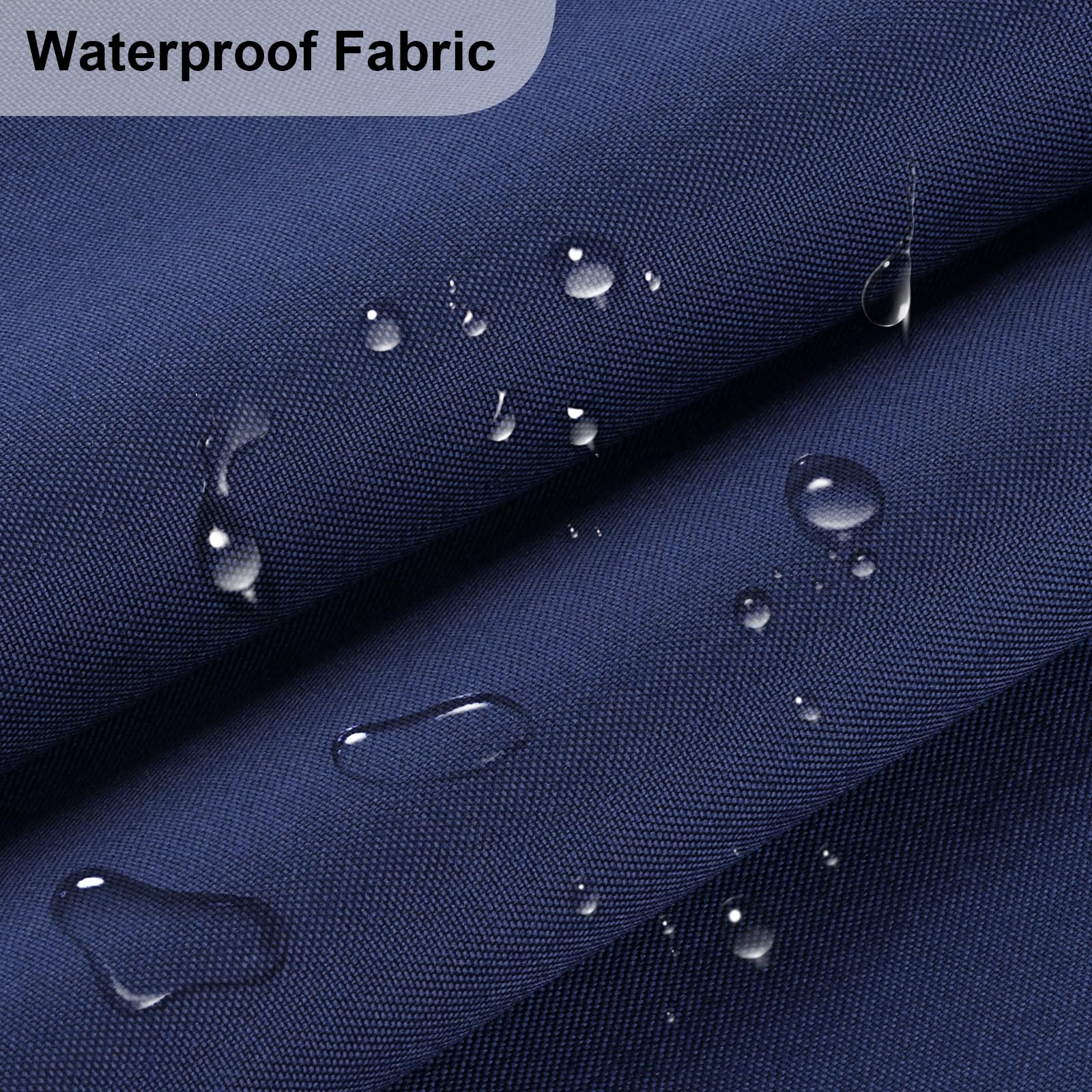 Waterproof Canvas Fabric - 58" Wide 600D Upholstery Polyester Material - Durable Indoor Outdoor Water Resistant Fabric for Furniture Cover Cushion Home Awning Tent (Navy Blue, 1 Yard) — view 2