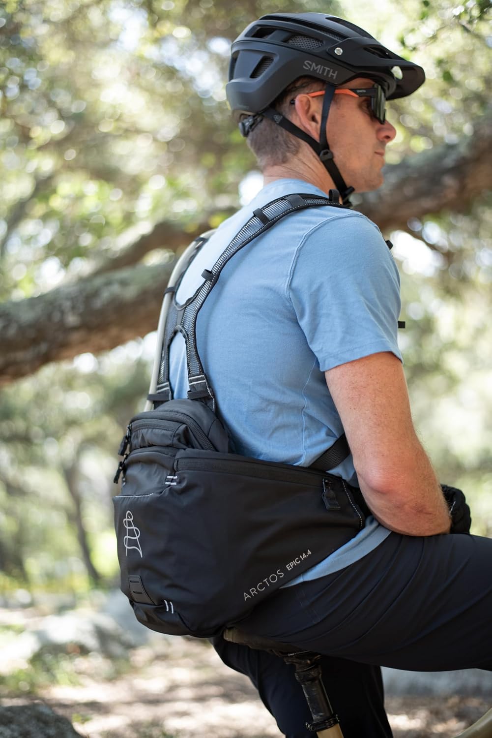 Mountain Bike Hydration Pack with Bladder - Arctos Lumbar MTB Hydration Backpack, Bounce-Free Lower Back Design, Includes Water Bladder