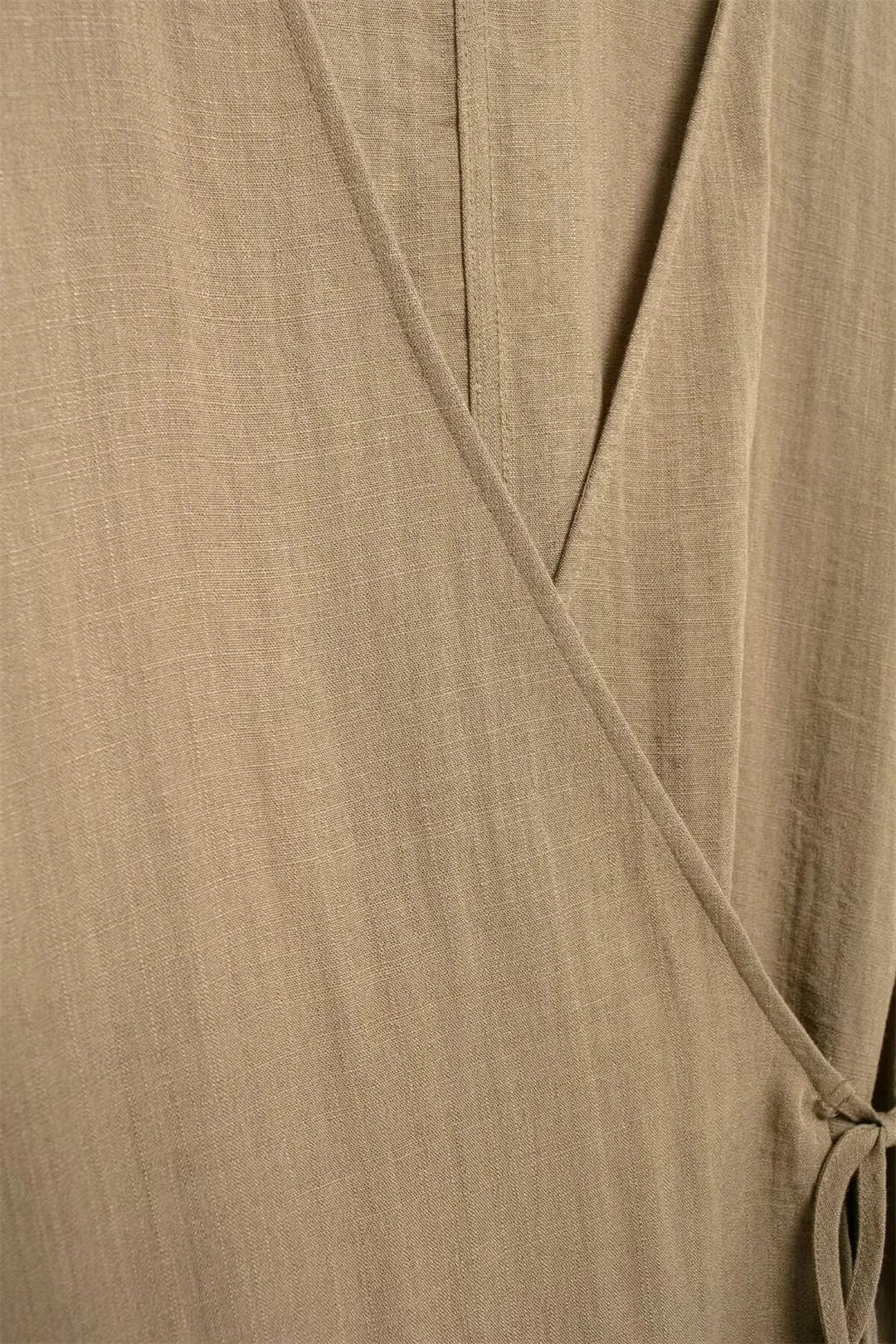 Damskie kimono z dekoltem w serek wiązane z przodu koszula z długim rękawem elastyczna talia spodnie z tyłu naszyte kieszenie spodnie stroje