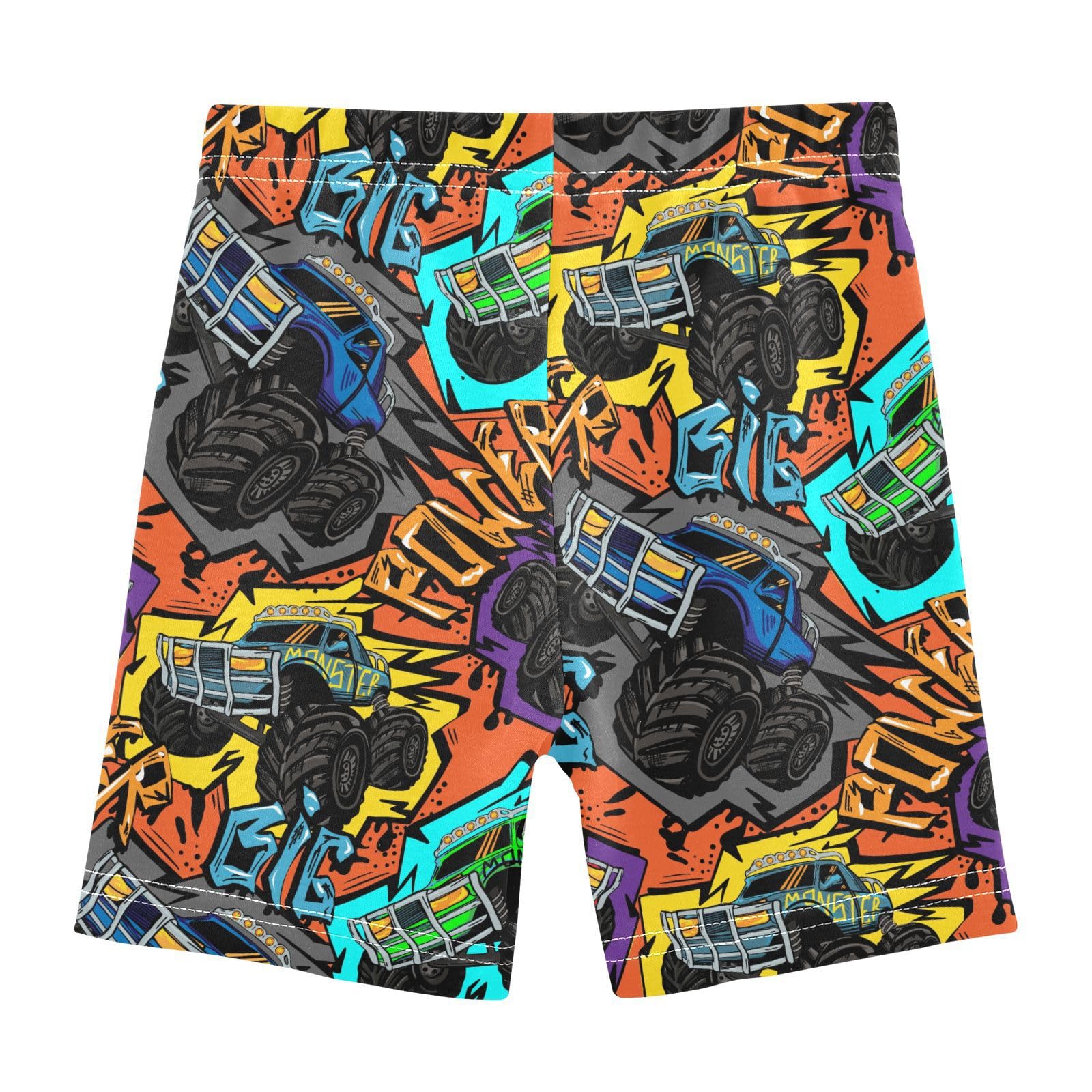 JHKKU Girls Monster Truck Shorts Cotton Cartwheel Bike Kids Biker Under Dress Dance Short Girl Clothes 10Y