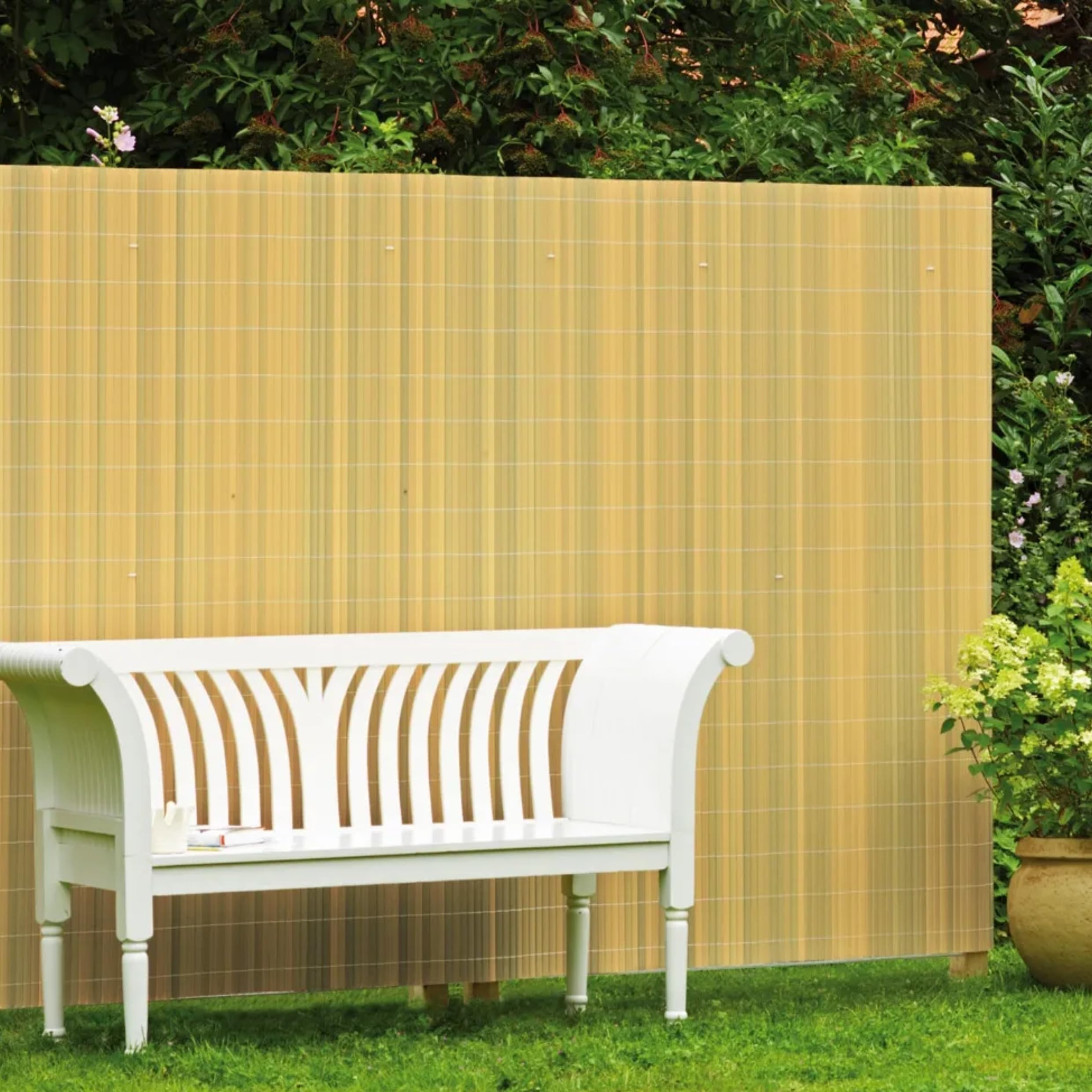 Arella in Pvc Canniccio Recinzione Frangivista Effetto Bamboo con Cordino in Nylon Ideale per Esterno, Giardino,Terrazzo,Balcone (Effetto Bamboo, 100x300 cm)