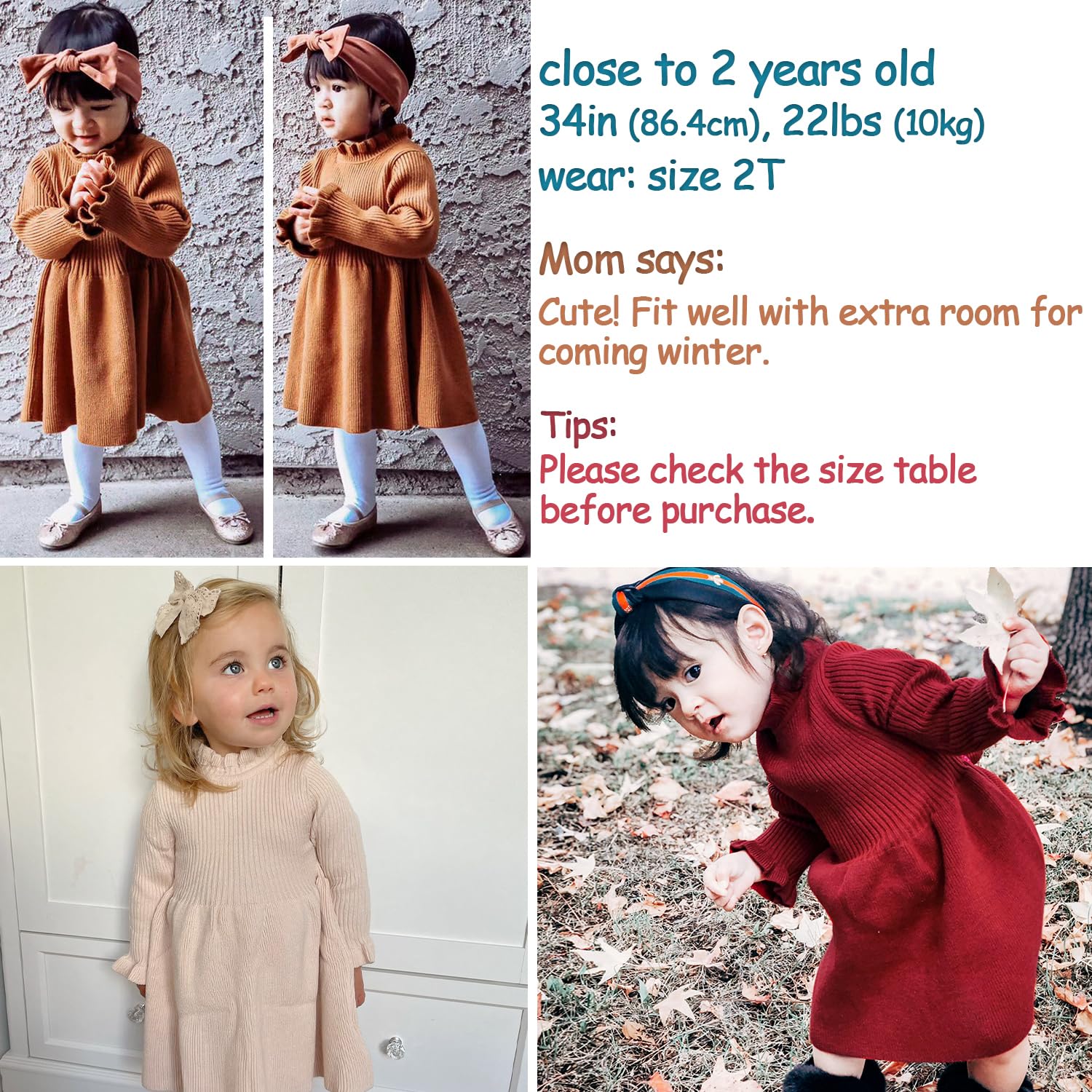 Simplee kids Strickkleid für Babys, Mädchen, langärmelig
